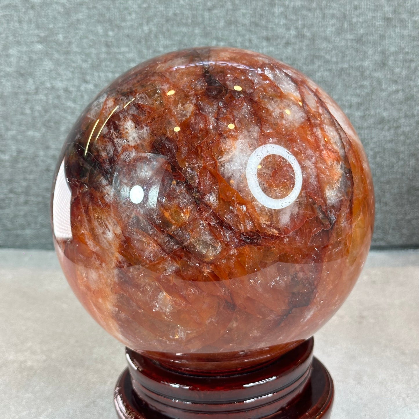 Natural Fire Quartz Sphere