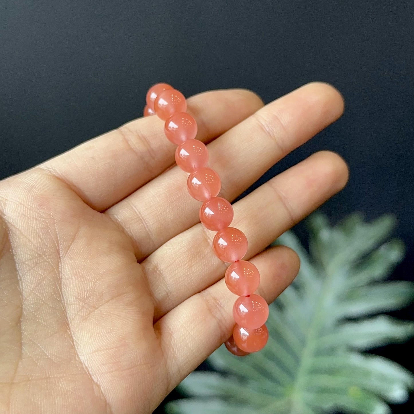 Natural Nan Hong Agate Bracelet Size 9 mm