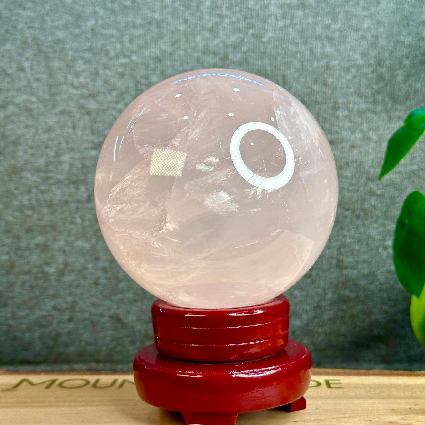 Natural Rose Quartz Sphere with Stand