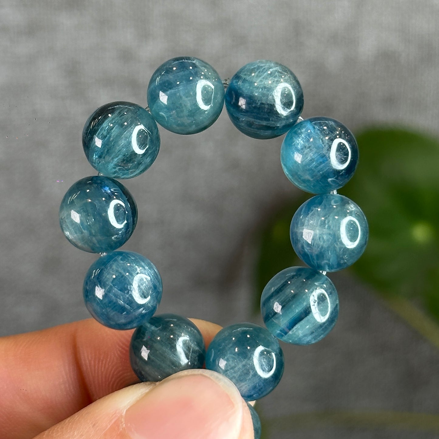 Natural Teal Kyanite Bracelet Size 10.2 mm