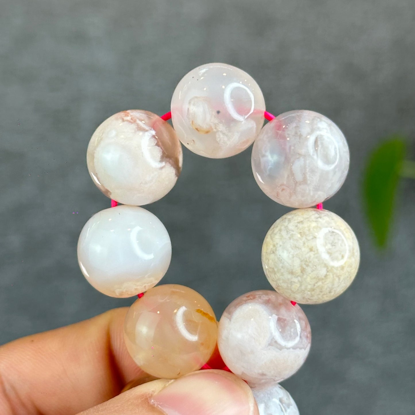 Bracelet Agate Florale Taille 14,5 mm