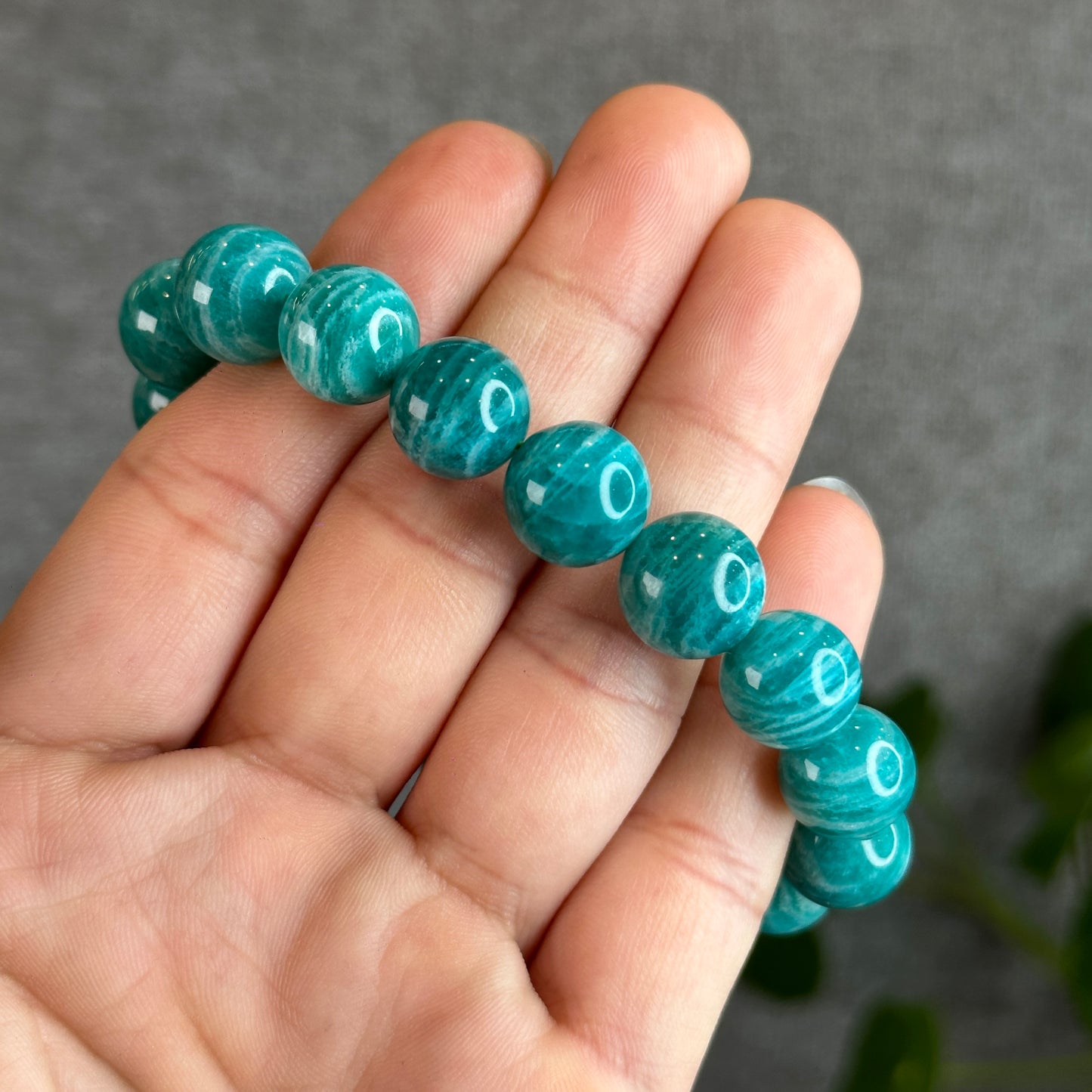 Natural Russian Amazonite Bracelet Size 12.3 mm