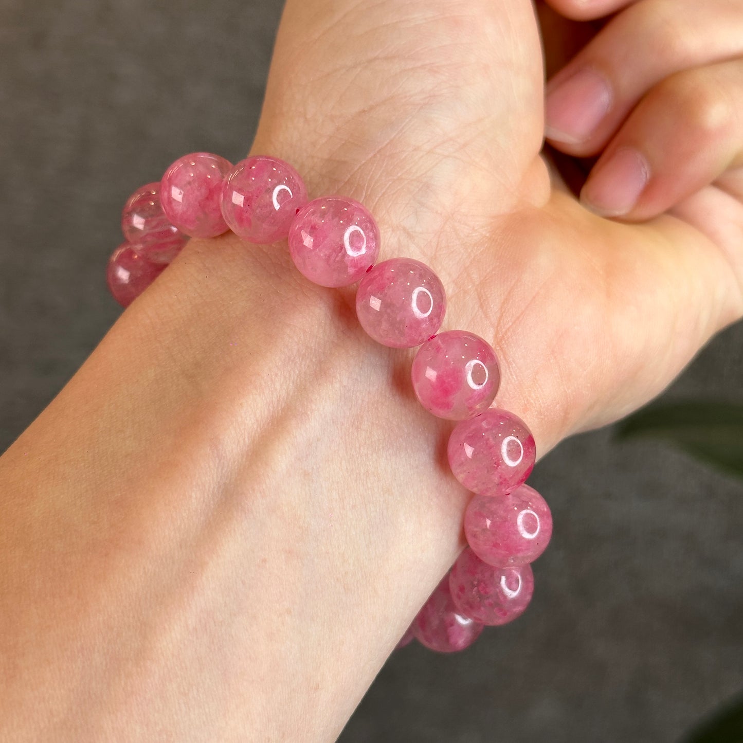 Icy Sakura Natural Rhodonite 11.5 mm