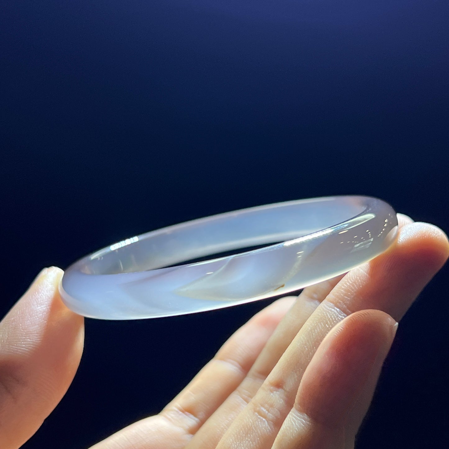 Natural Agate Bangle Leaf Style Size 58 mm
