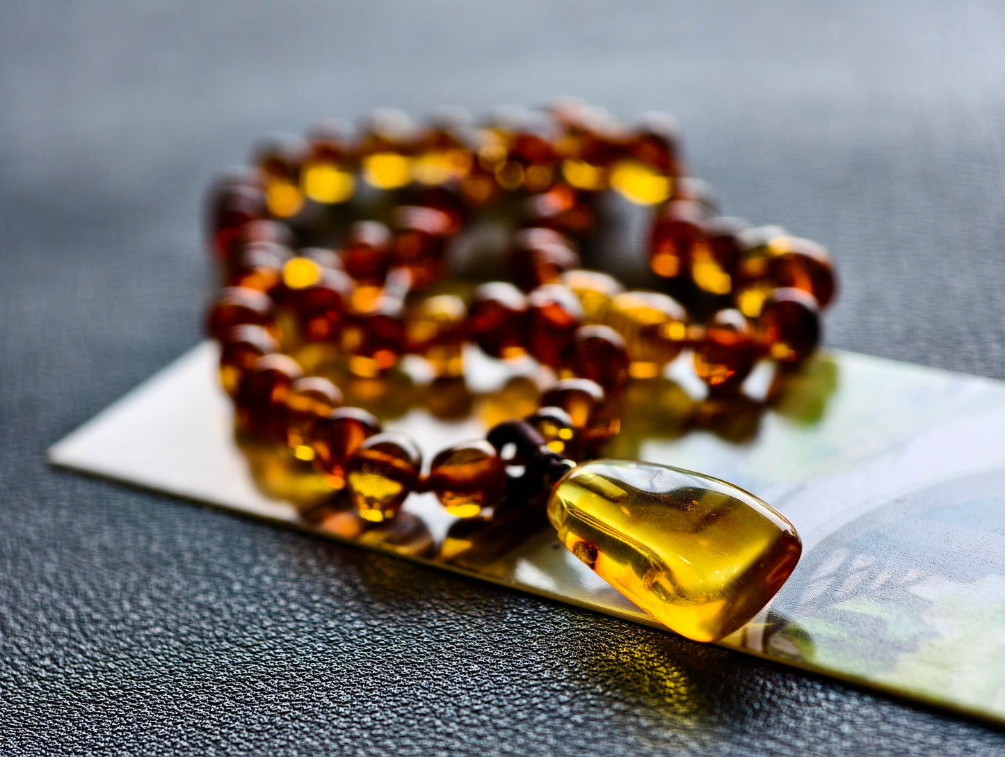 Natural Amber Necklace and Bracelet with Pendant for Kids
