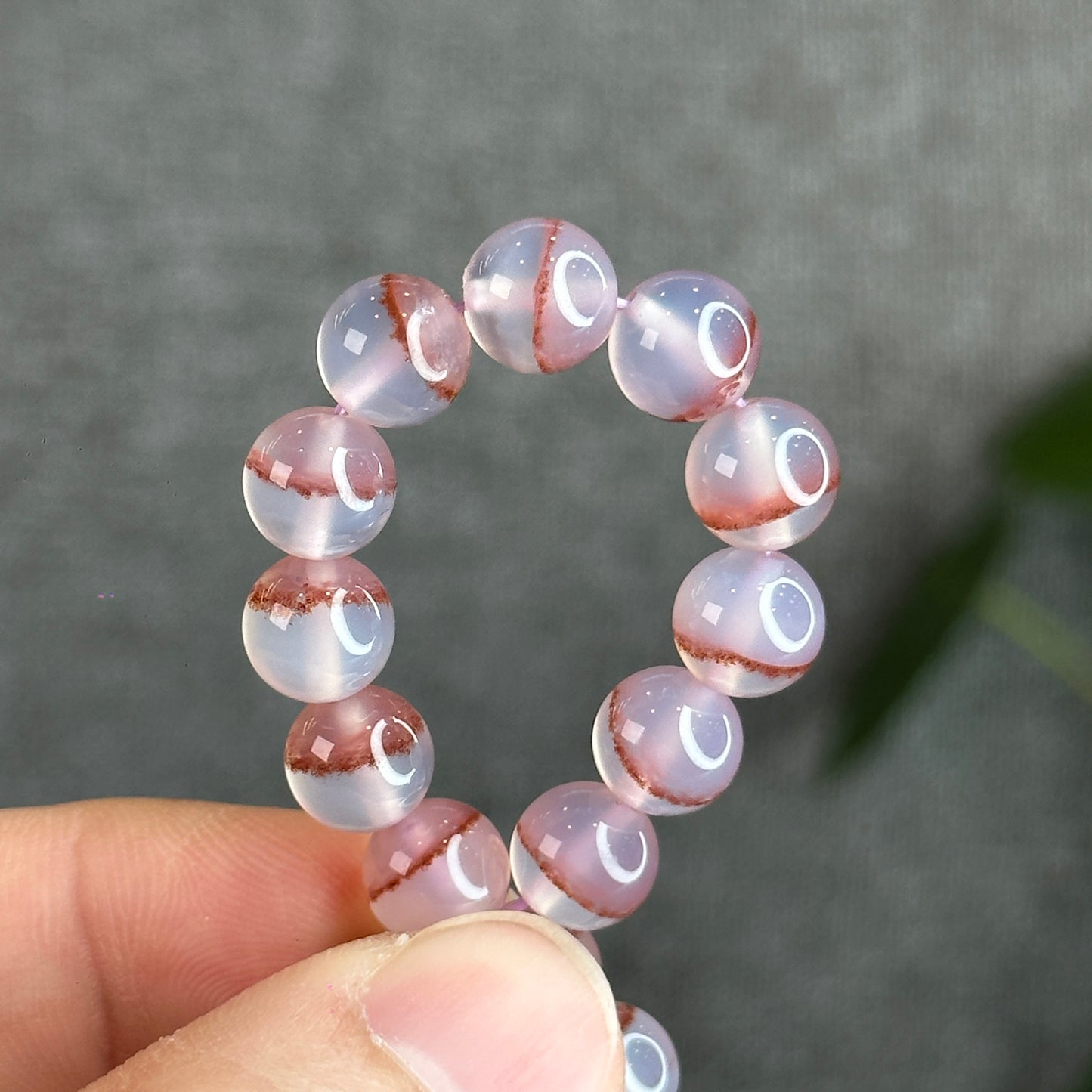 Natural Cinnabar Agate Bracelet Size 8 mm