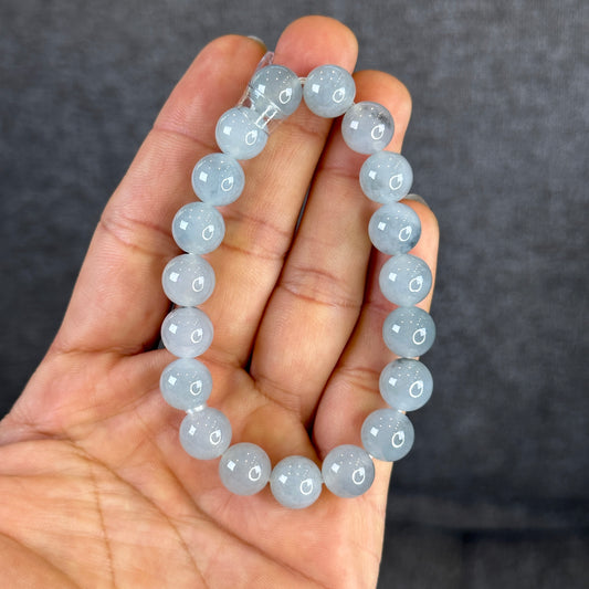 Icy Water Green Jadeite Jade Bracelet  - Natural Stone