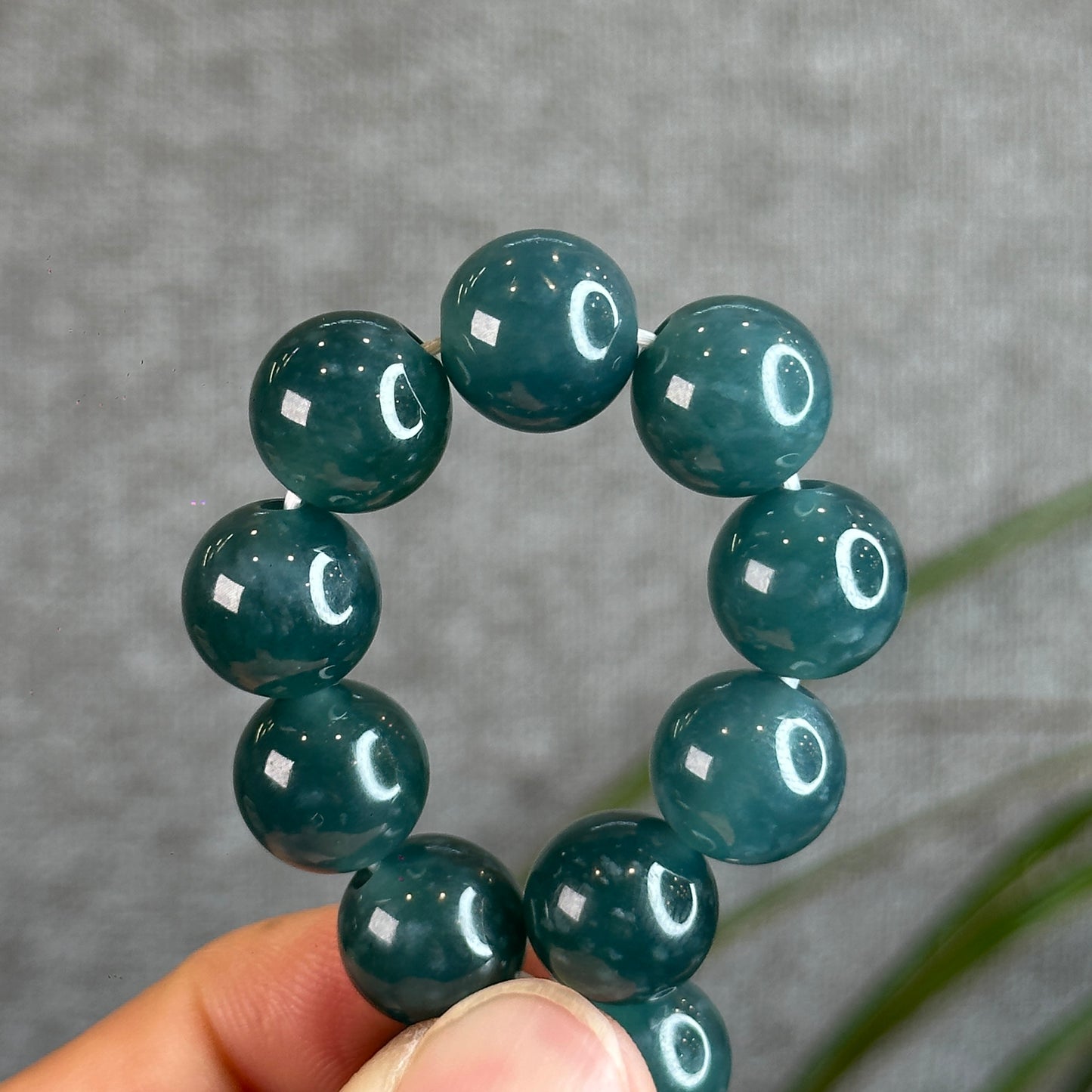 Natural Dark Blue Water Jadeite Jade Bracelet Size 11.8 mm