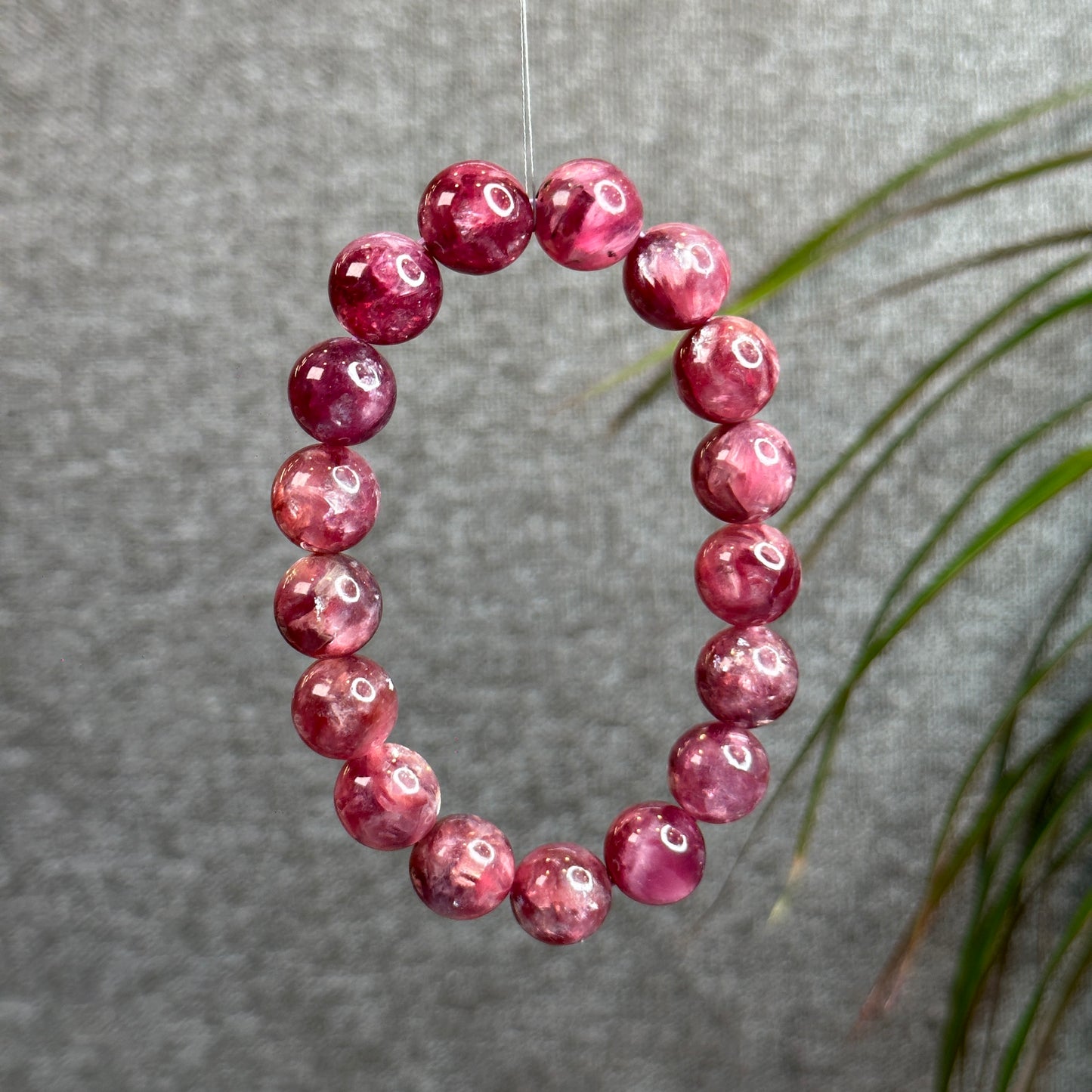 Dark Pink Natural Muscovite Bracelet Size 12.5 mm