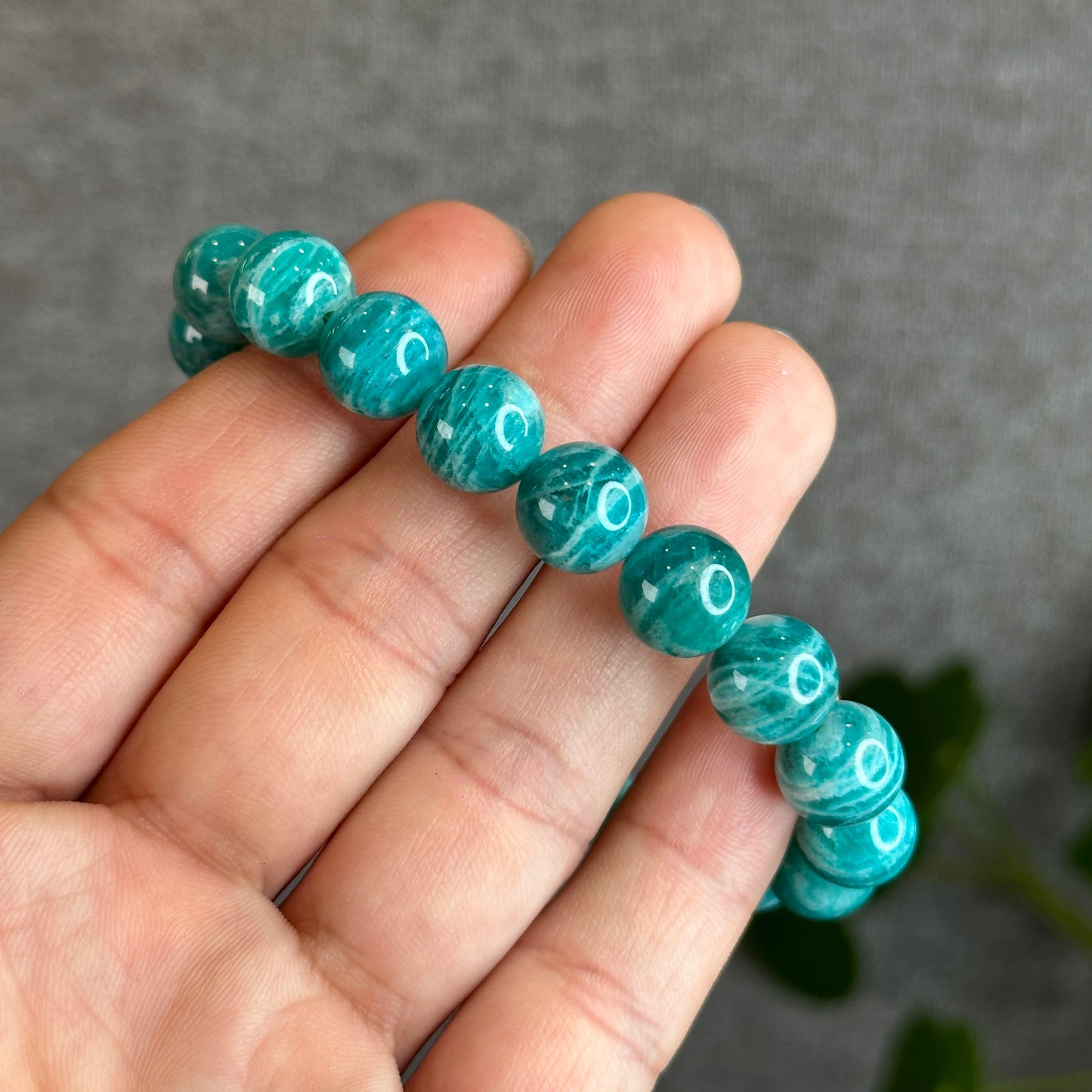 Russian Natural Amazonite Bracelet Size 10.5 mm