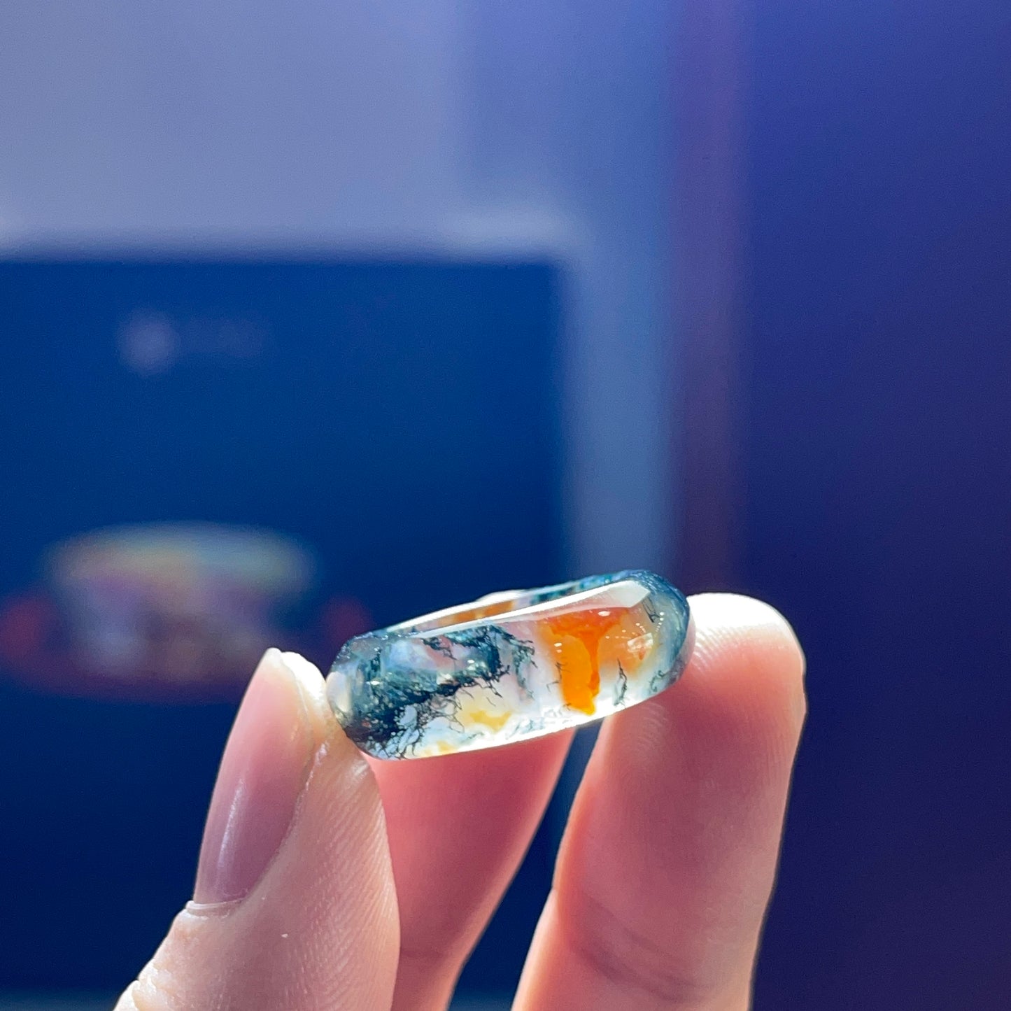 Natural Moss Agate Ring Size 1.7
