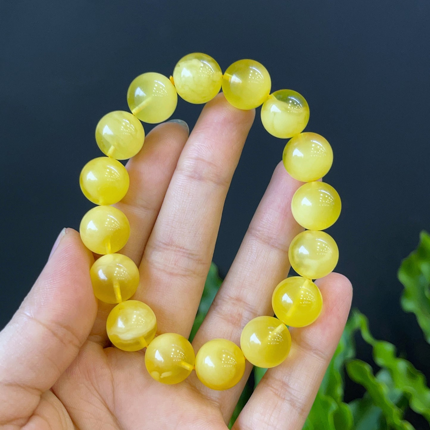 Natural Golden Amber Bracelet Size 12.5 mm