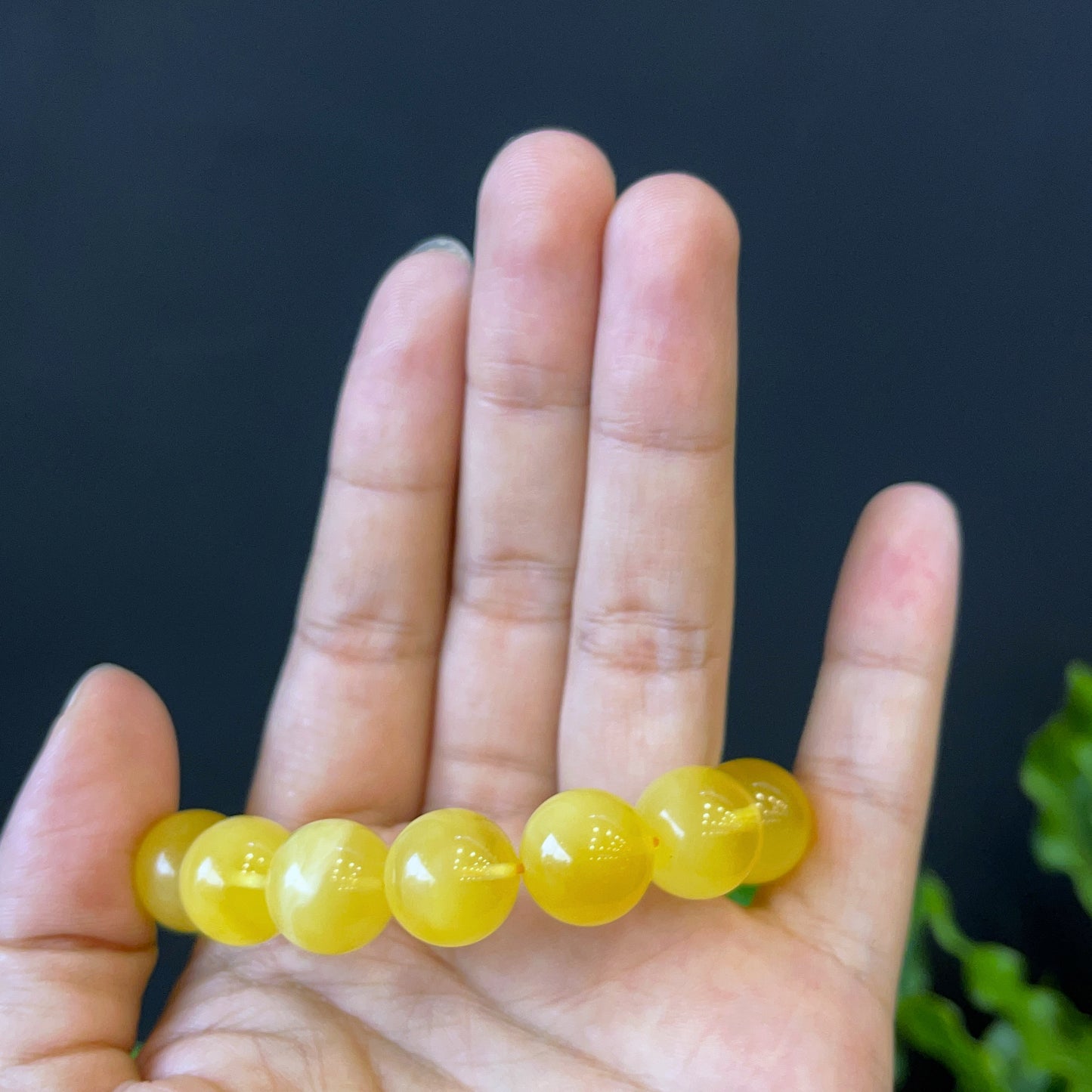 Natural Golden Amber Bracelet Size 12.5 mm