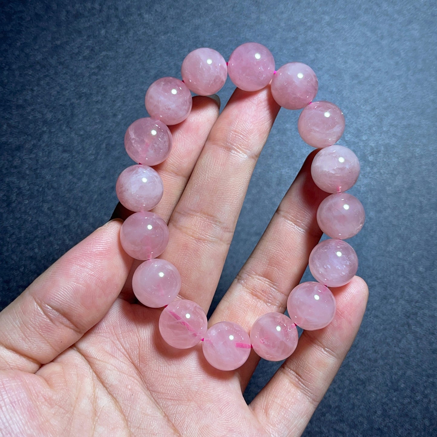 Natural Rose Quartz Bracelet Size 13 mm