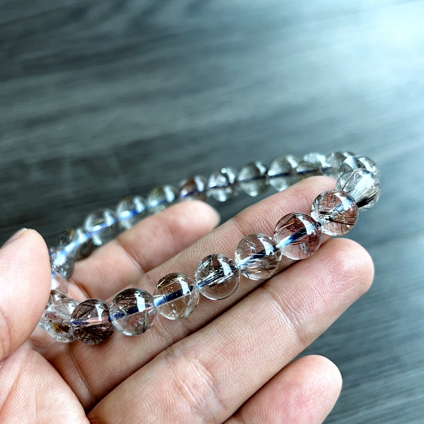 Platinum Quartz VIP Bracelet Size 9 mm