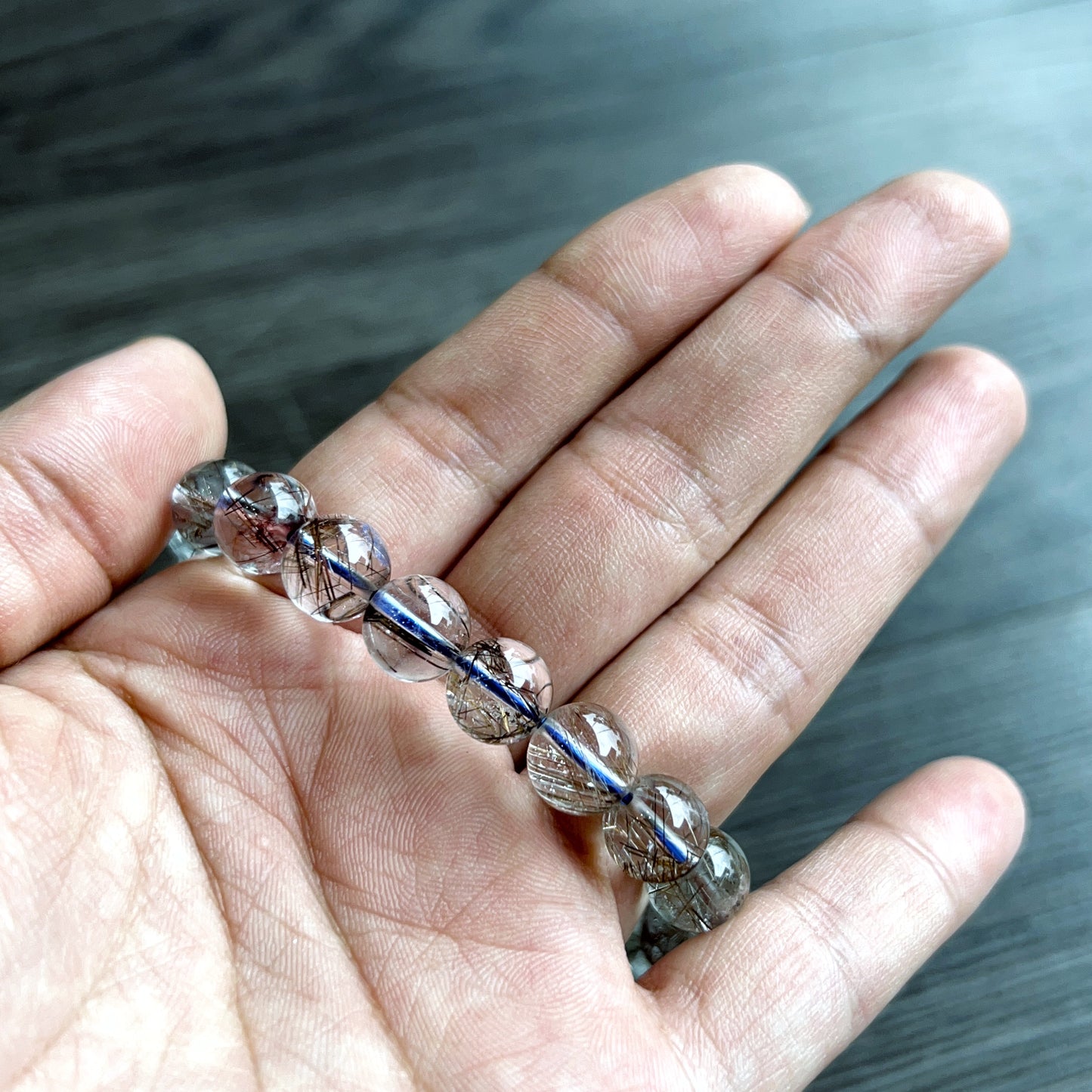 Platinum Quartz VIP Bracelet Size 9 mm