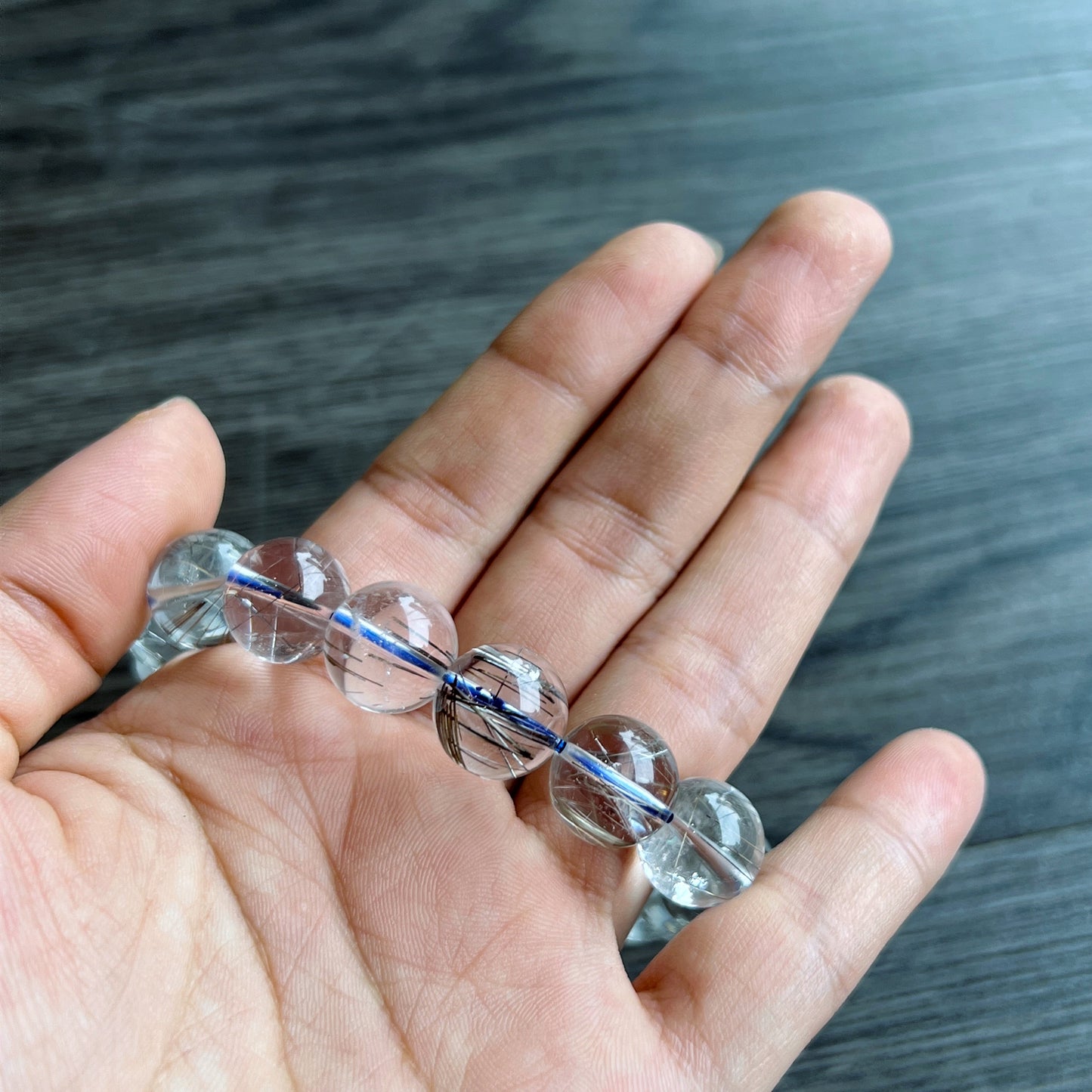 Platinum Rutilated Quartz VIP Bracelet Size 12 mm