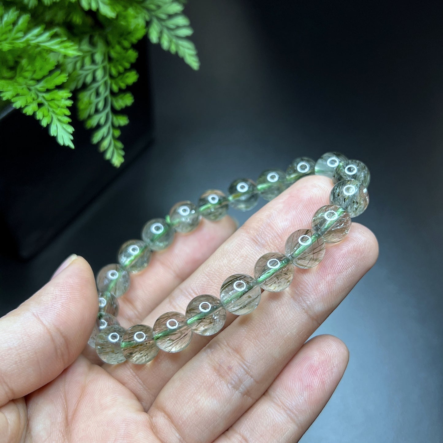 Translucent Natural Green Rutilated Quartz Size 9 mm