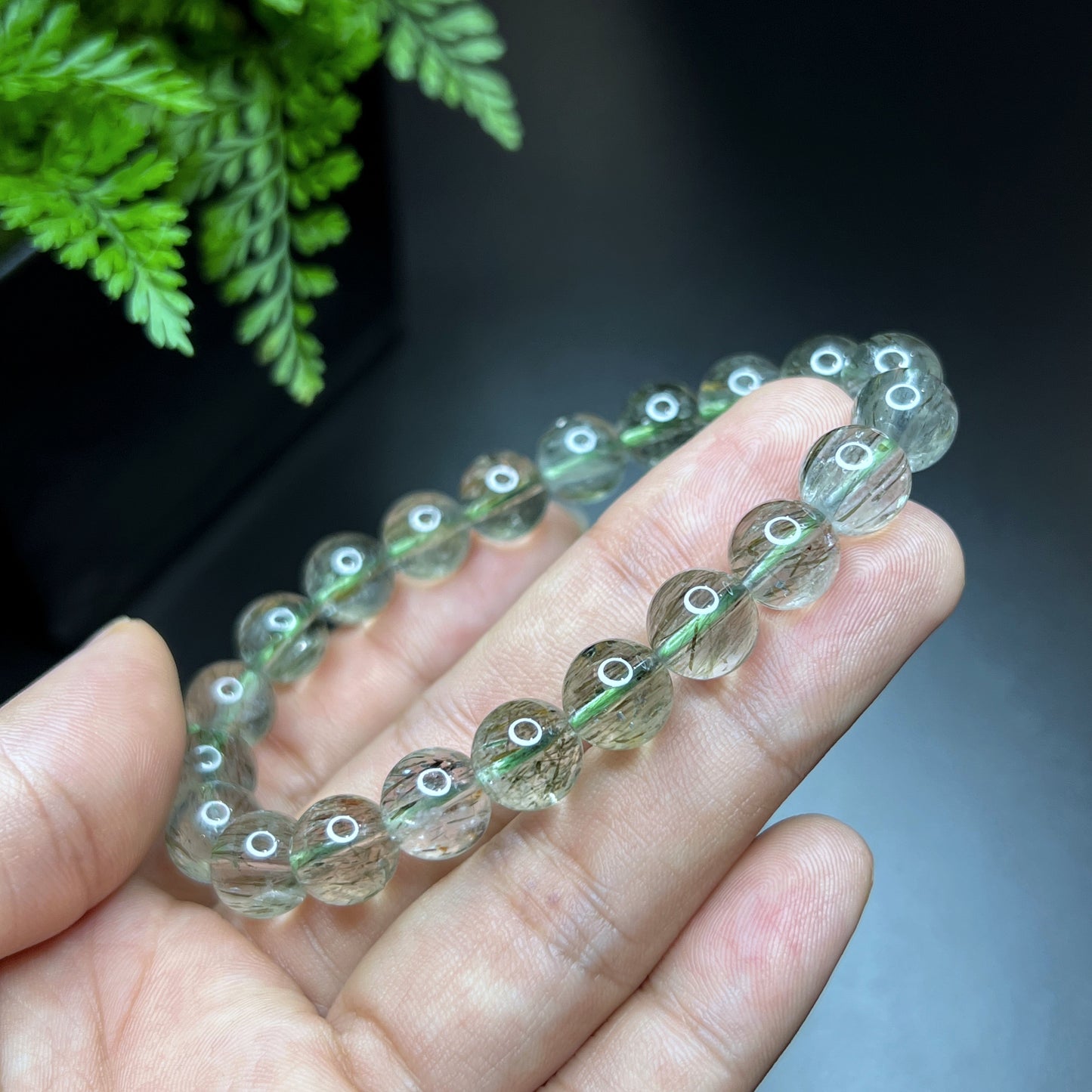 Translucent Natural Green Rutilated Quartz Size 9 mm