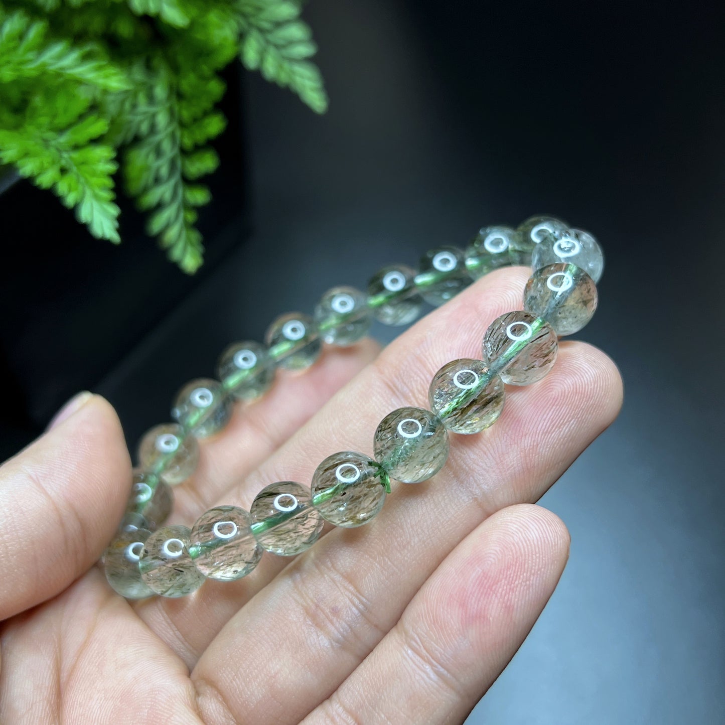 Translucent Natural Green Rutilated Quartz Size 9 mm