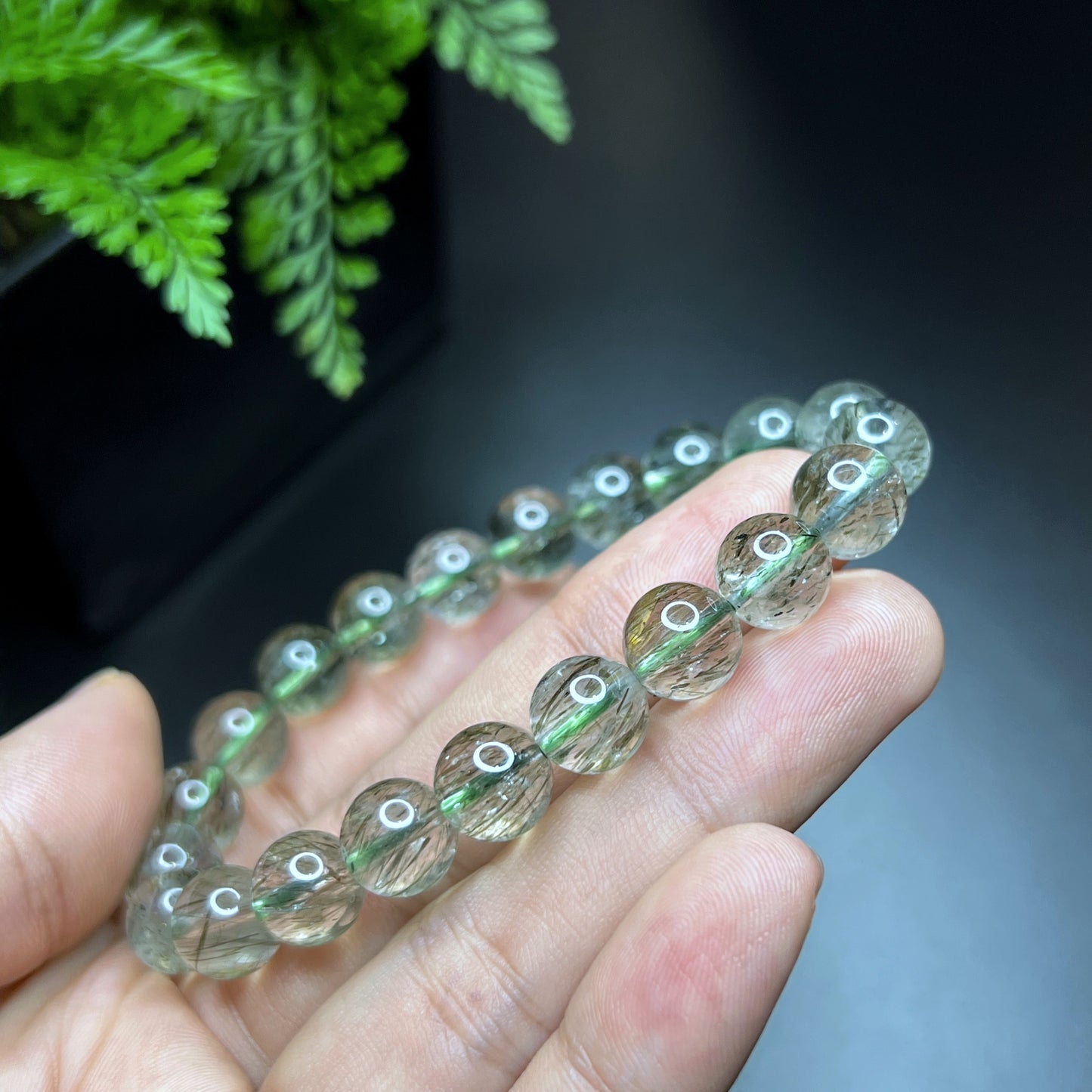 Translucent Natural Green Rutilated Quartz Size 9 mm