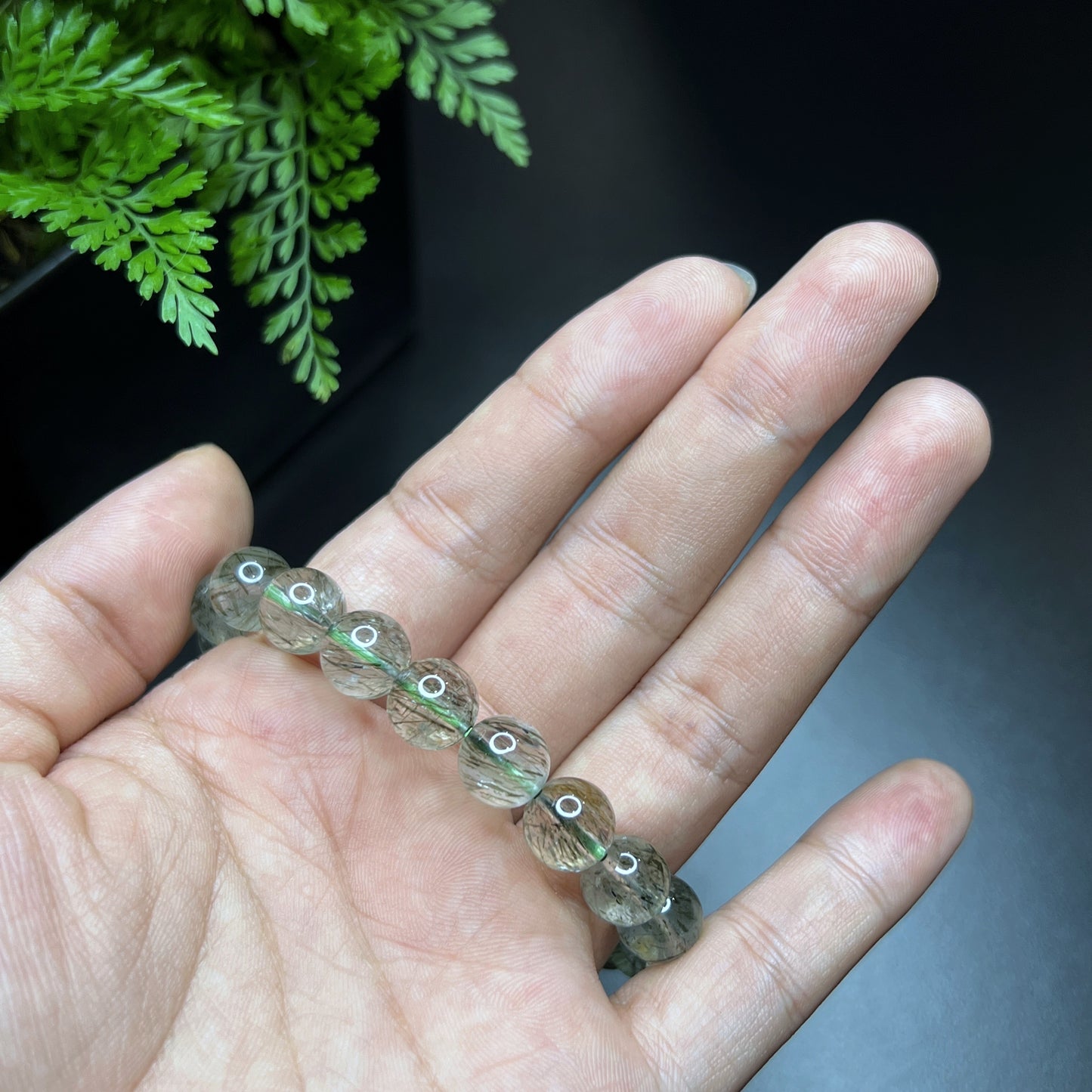Translucent Natural Green Rutilated Quartz Size 9 mm