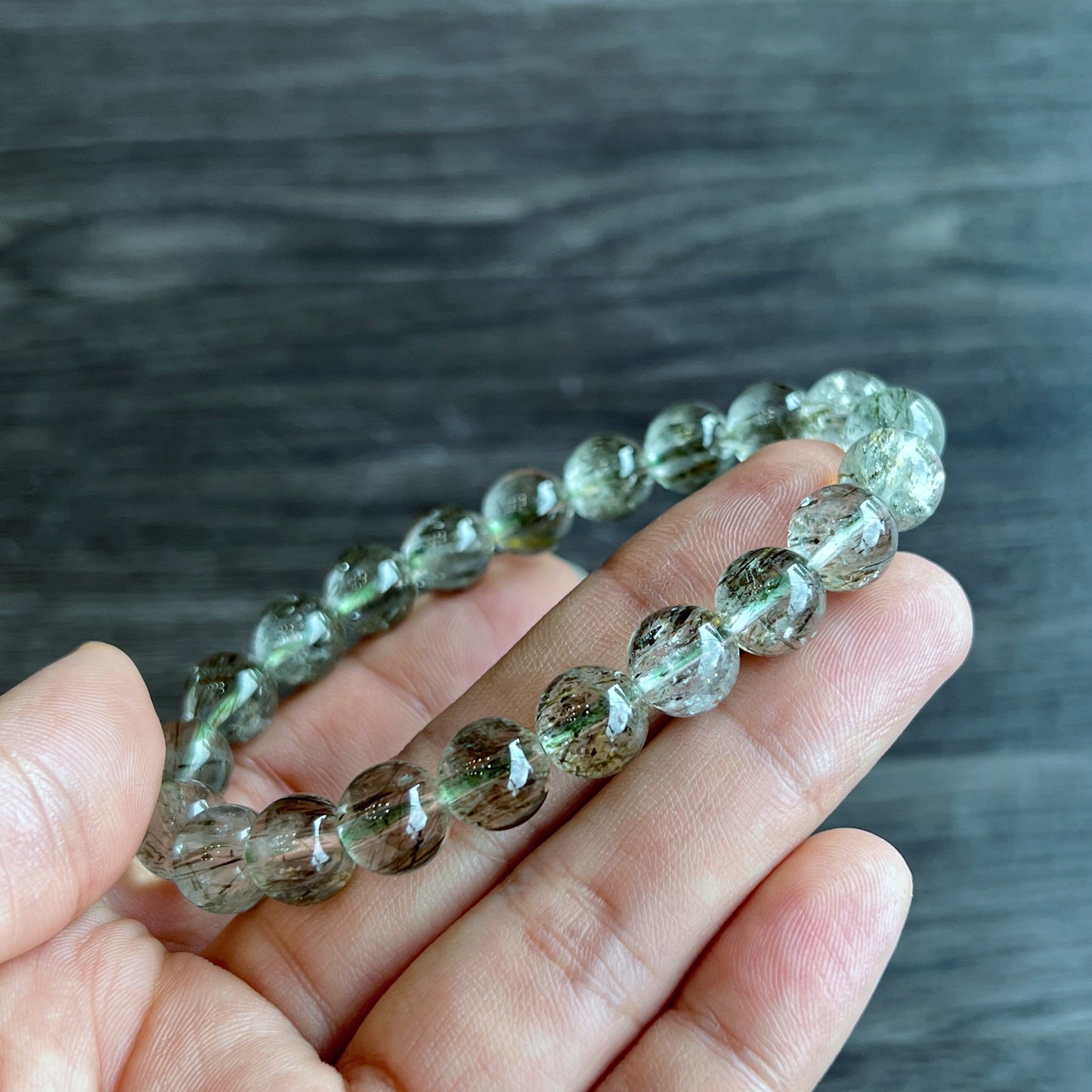 Translucent Natural Green Rutilated Quartz Size 9 mm