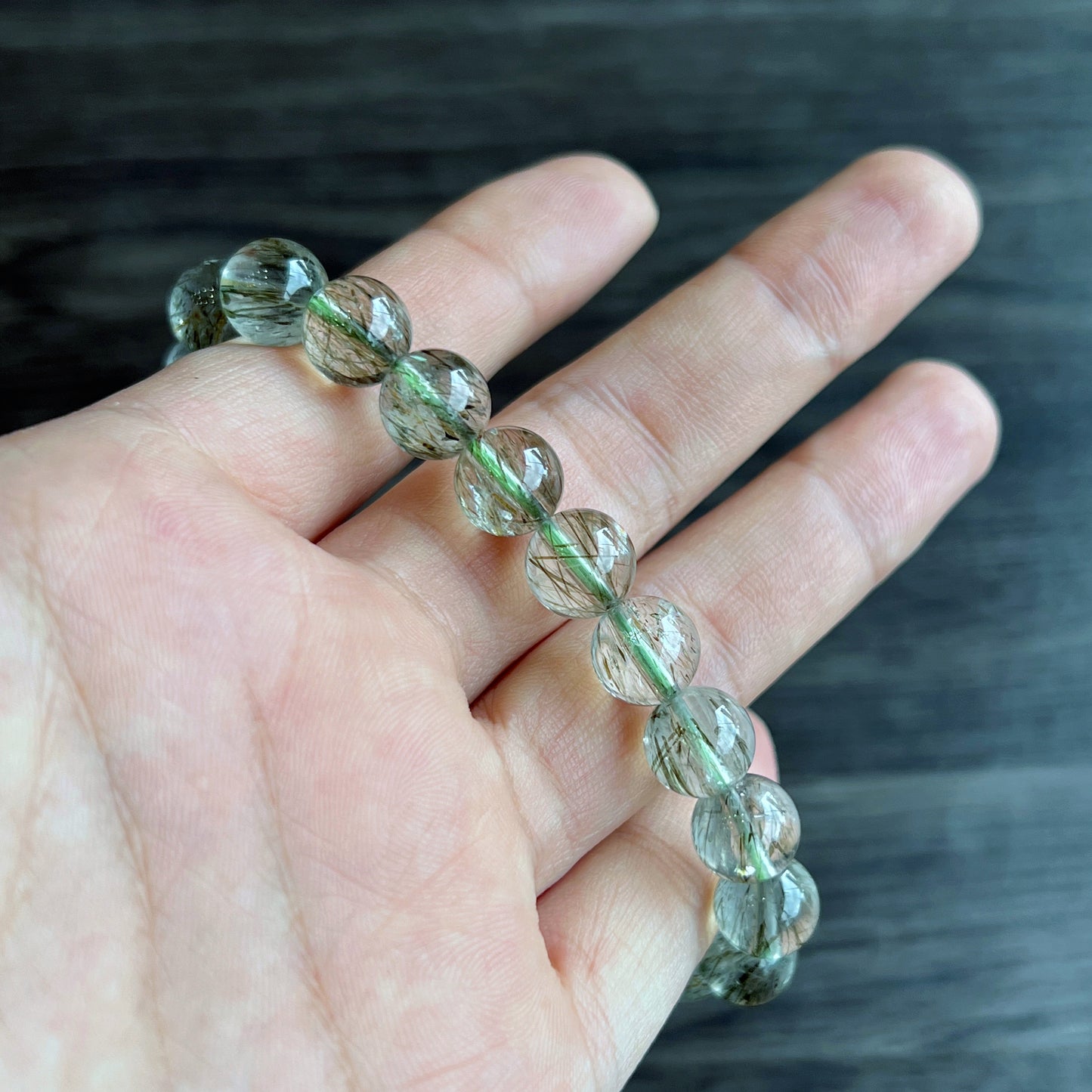 Translucent Natural Green Rutilated Quartz Size 9 mm