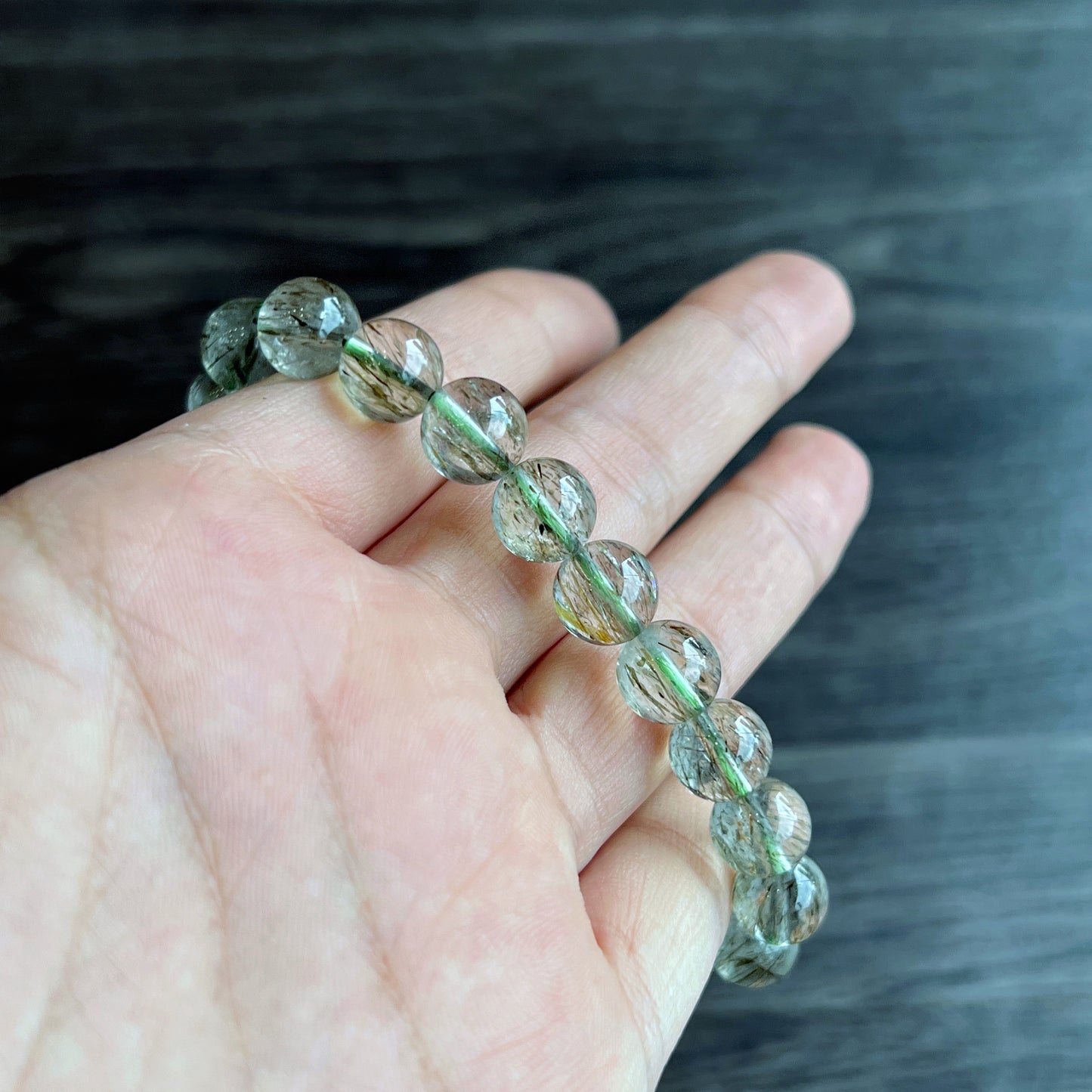 Translucent Natural Green Rutilated Quartz Size 9 mm