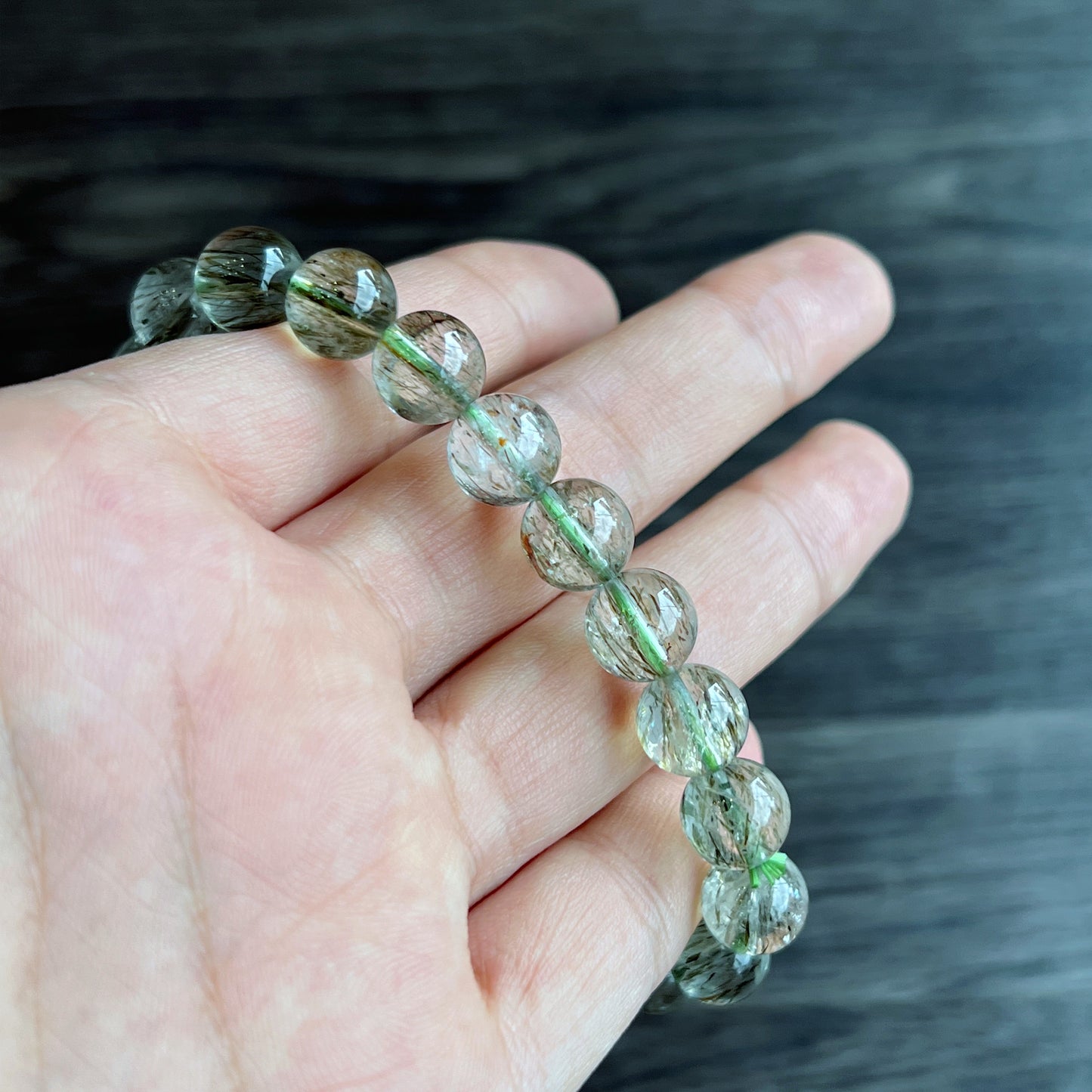 Translucent Natural Green Rutilated Quartz Size 9 mm