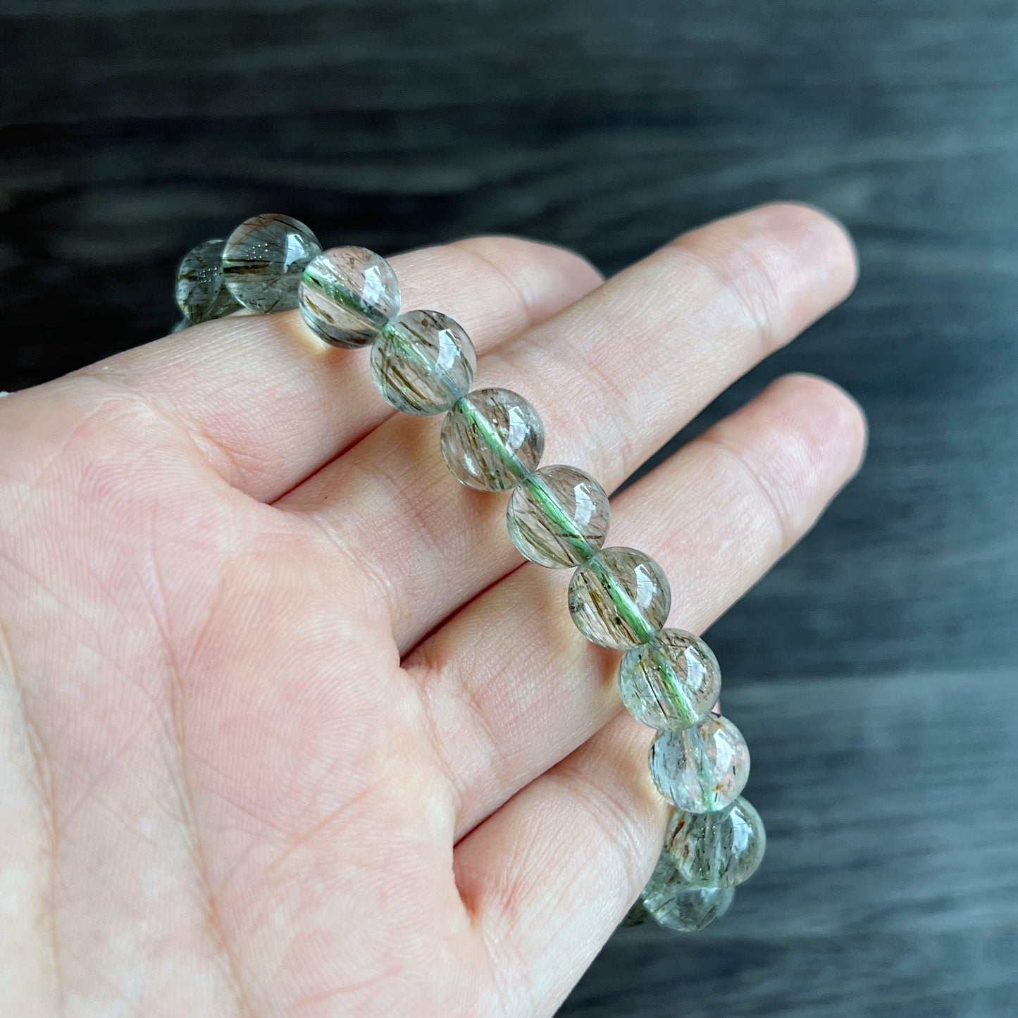 Translucent Natural Green Rutilated Quartz Size 9 mm