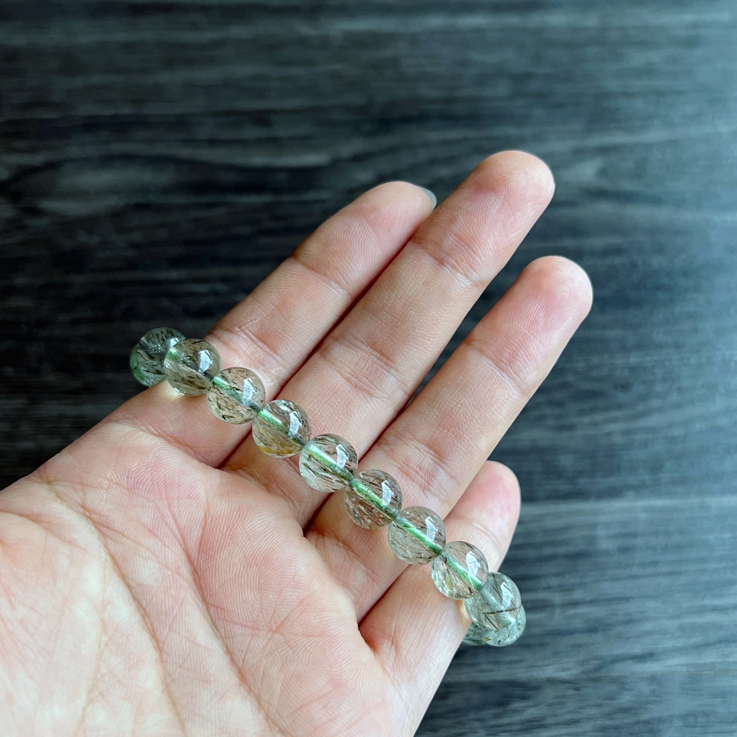 Translucent Natural Green Rutilated Quartz Size 9 mm