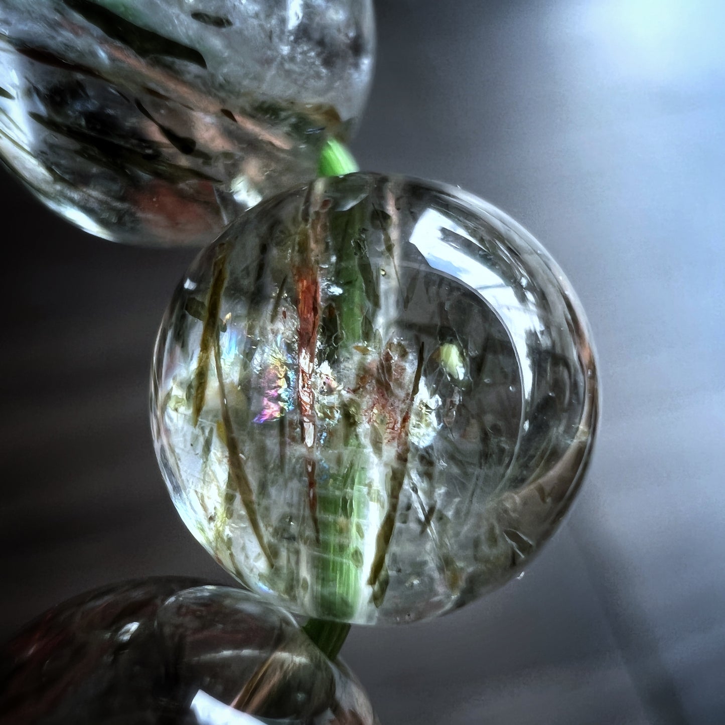 Translucent Natural Green Rutilated Quartz Size 9 mm