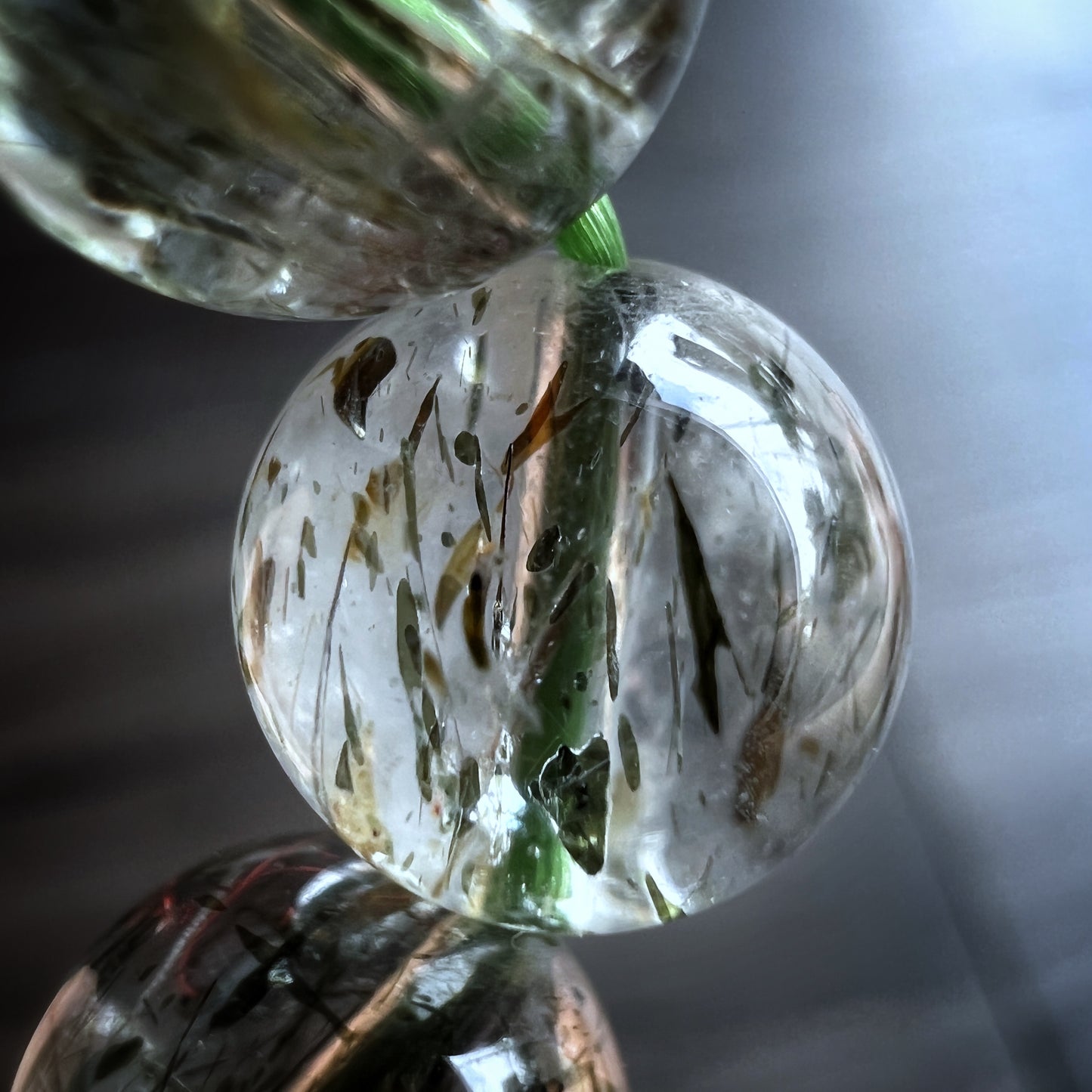 Translucent Natural Green Rutilated Quartz Size 9 mm