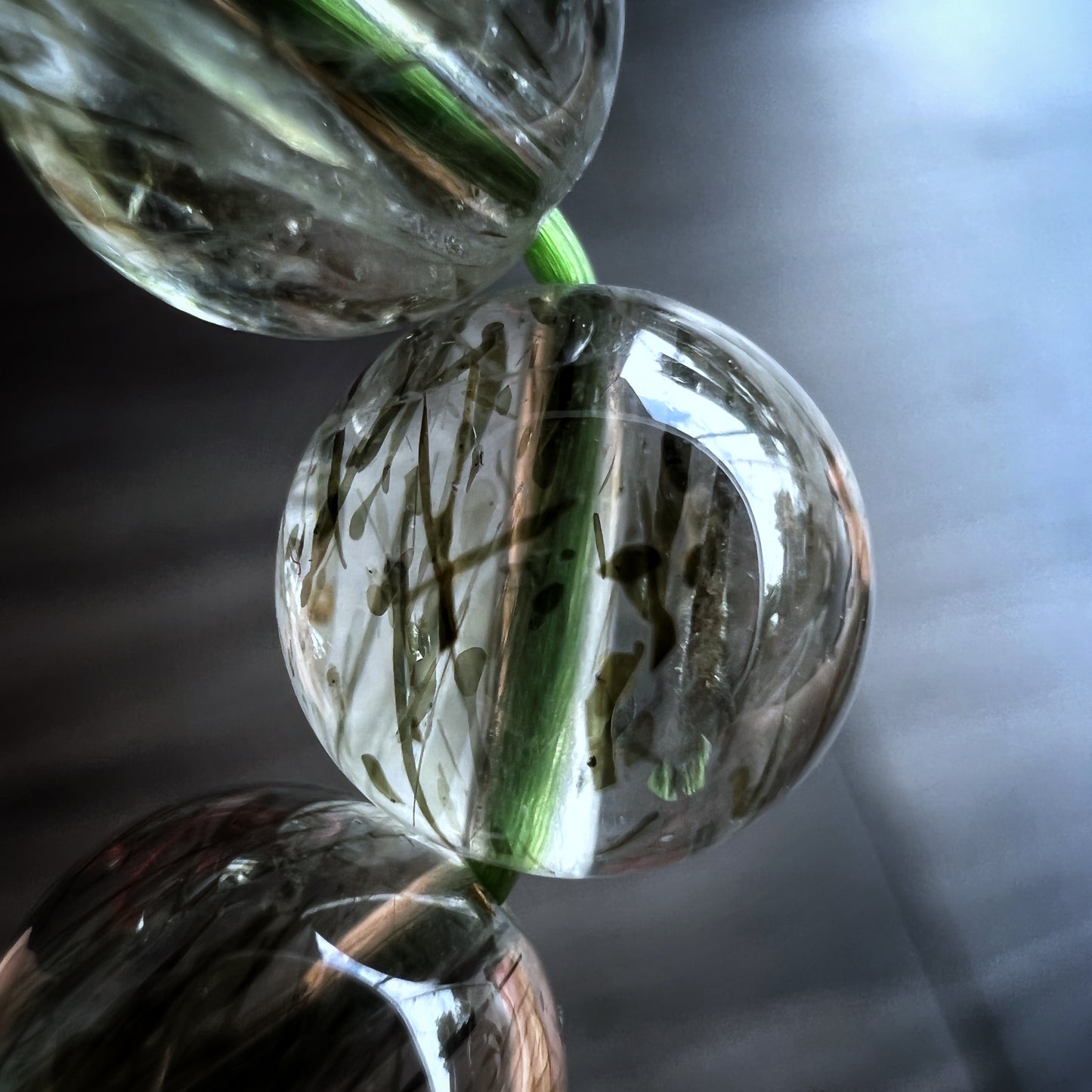 Translucent Natural Green Rutilated Quartz Size 9 mm