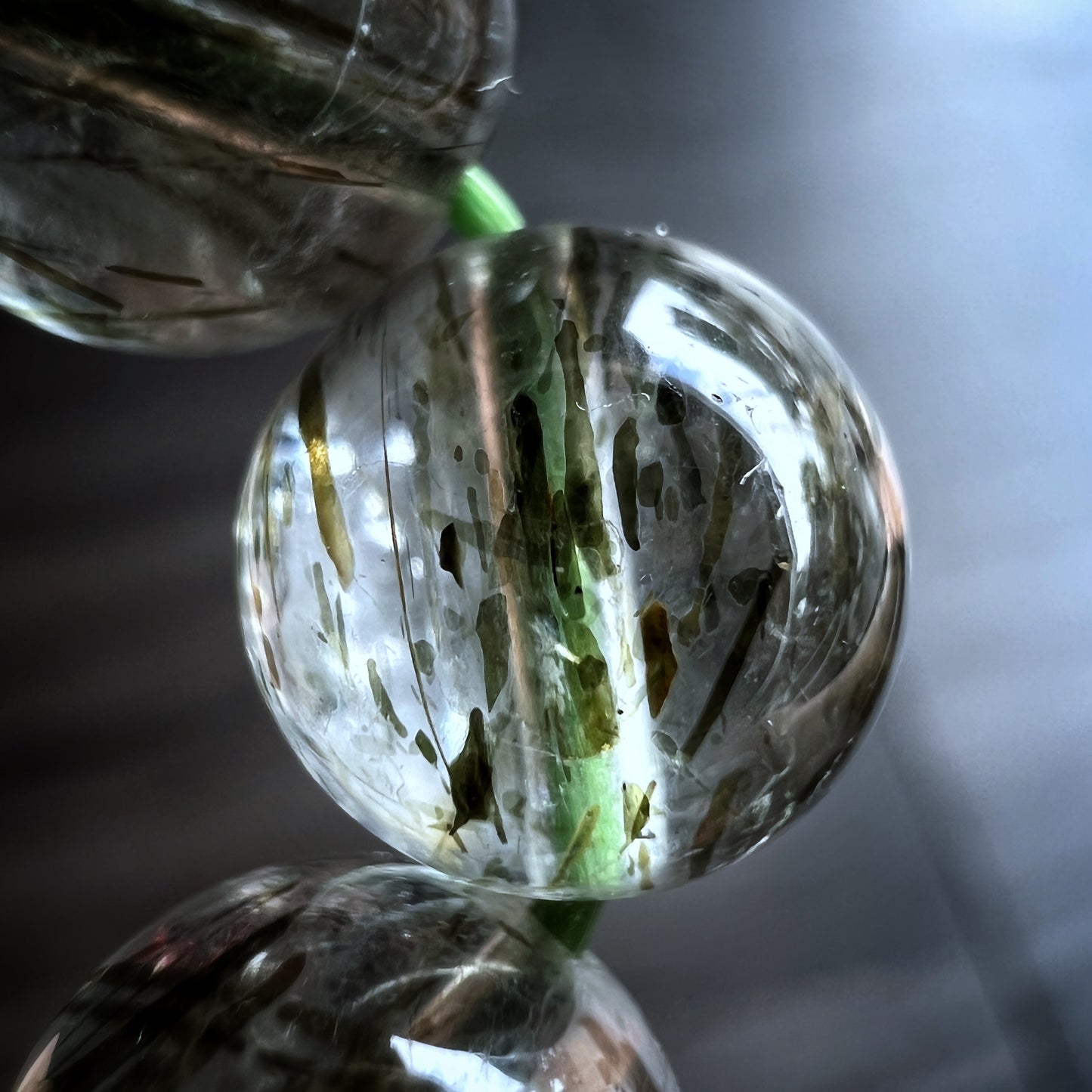 Translucent Natural Green Rutilated Quartz Size 9 mm