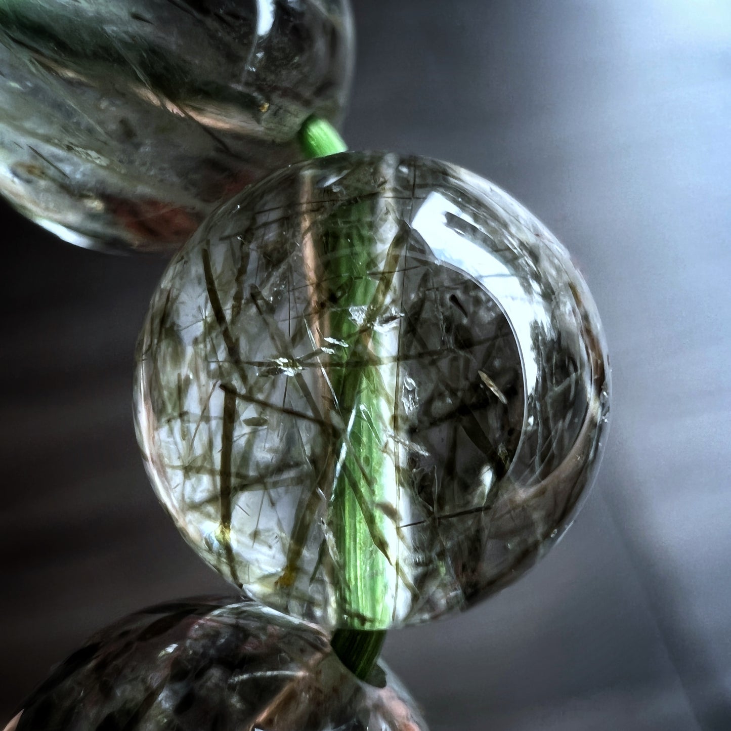 Translucent Natural Green Rutilated Quartz Size 9 mm