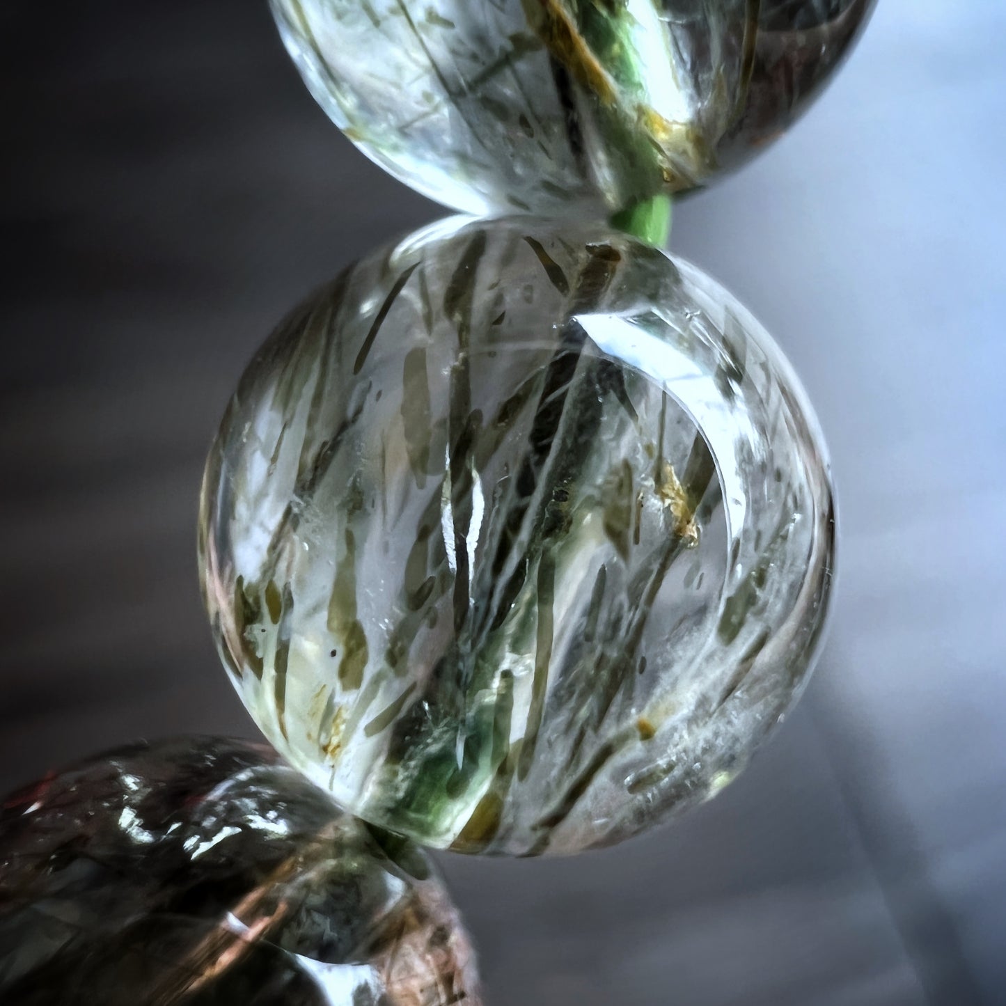 Translucent Natural Green Rutilated Quartz Size 9 mm