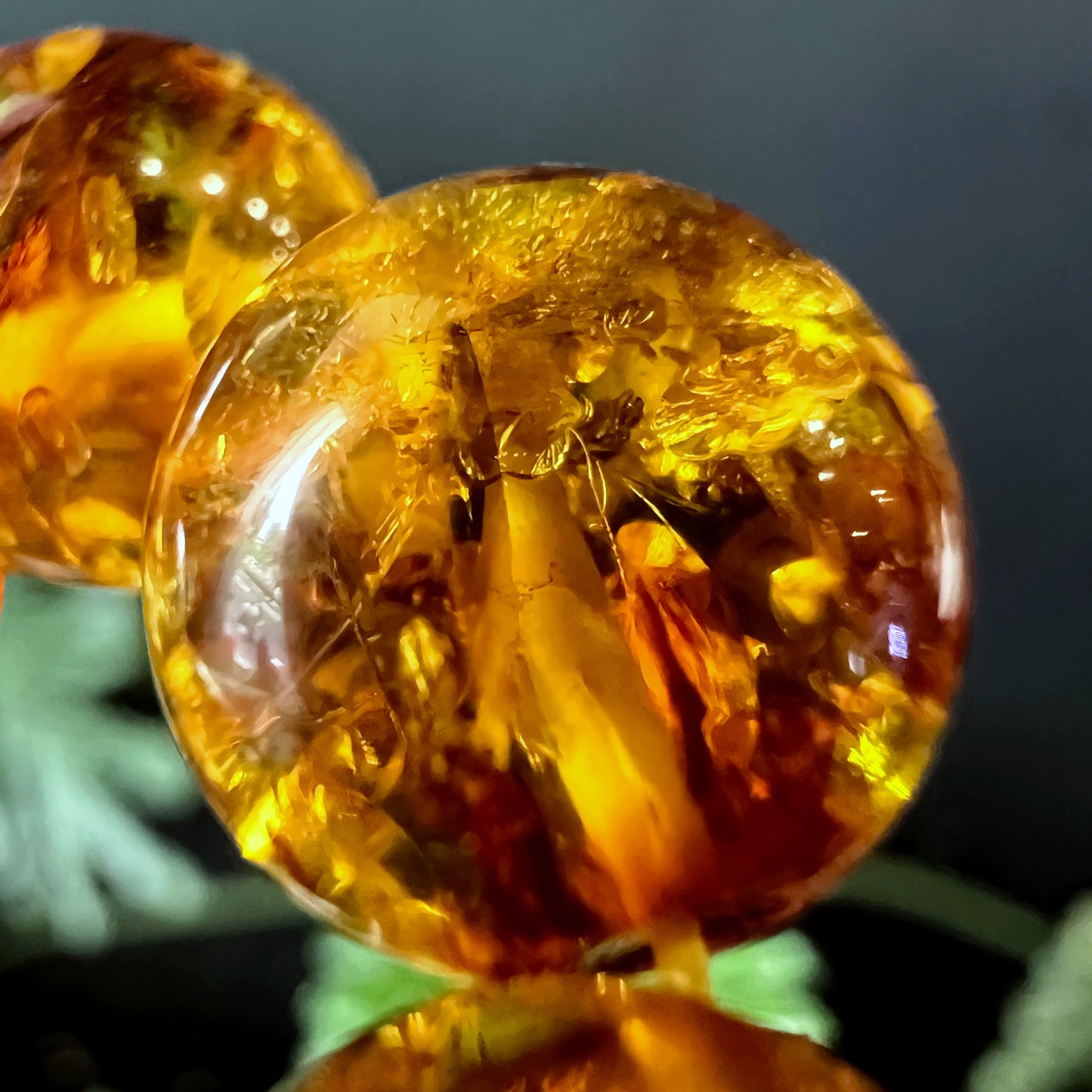 Natural Amber Fossil Bracelet Size 10 mm