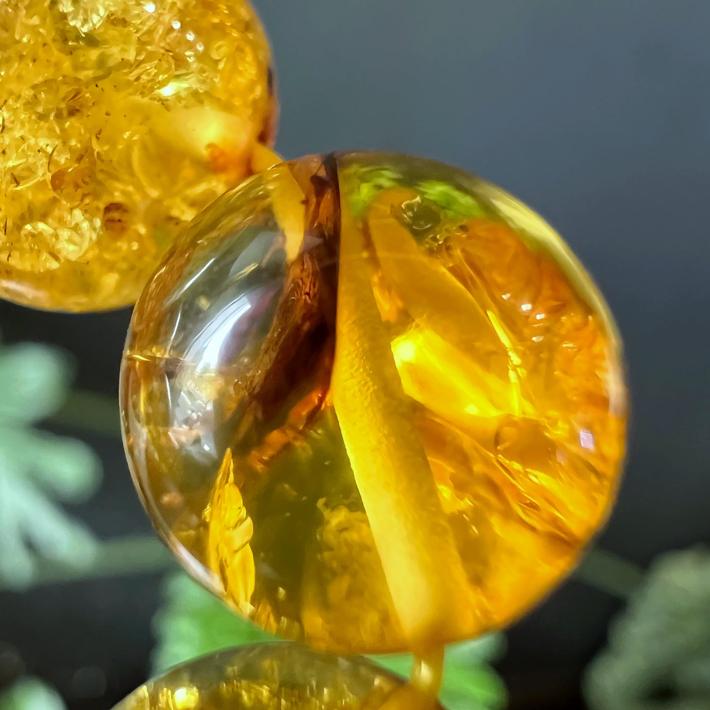 Natural Amber Fossil Bracelet Size 10 mm