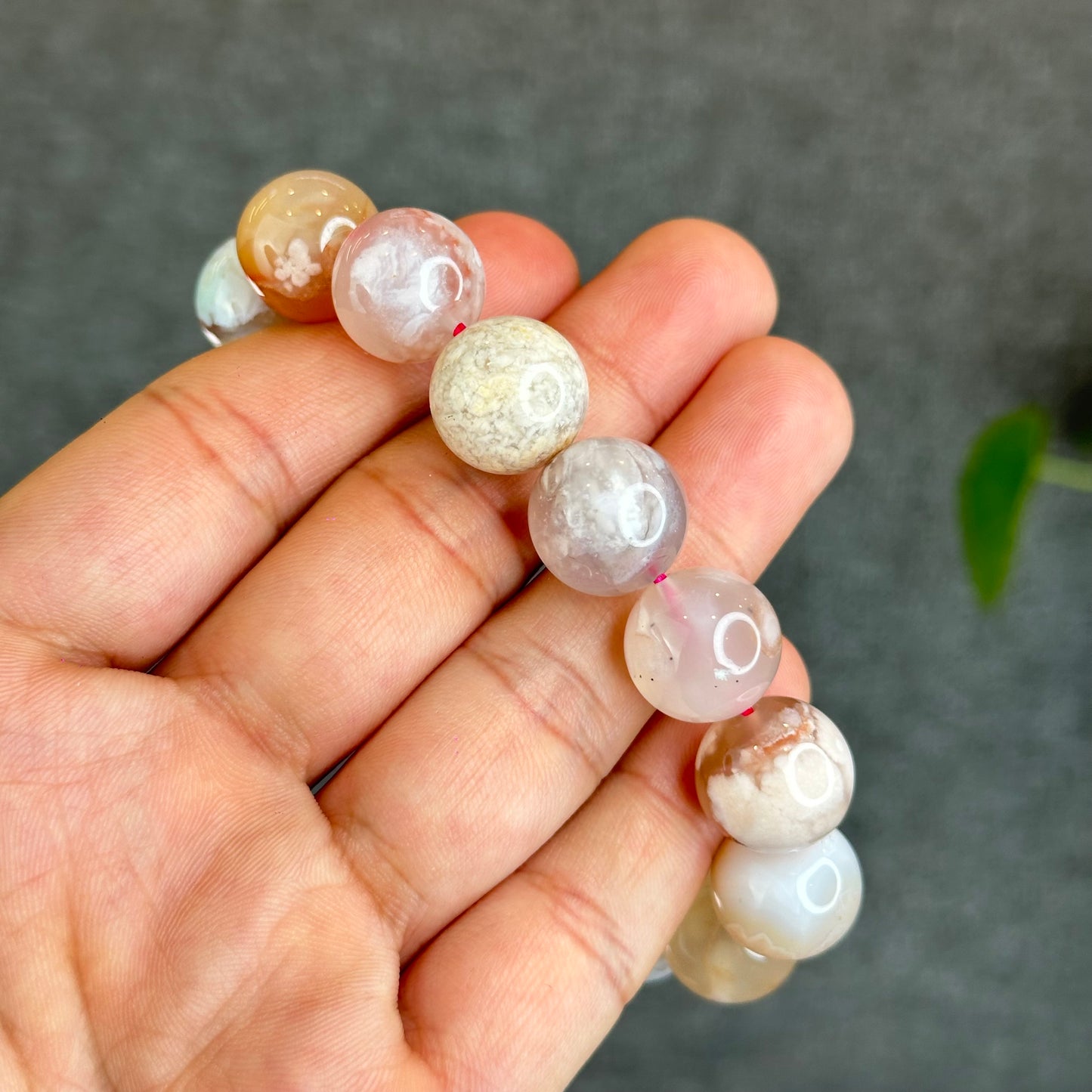 Bracelet Agate Florale Taille 14,5 mm