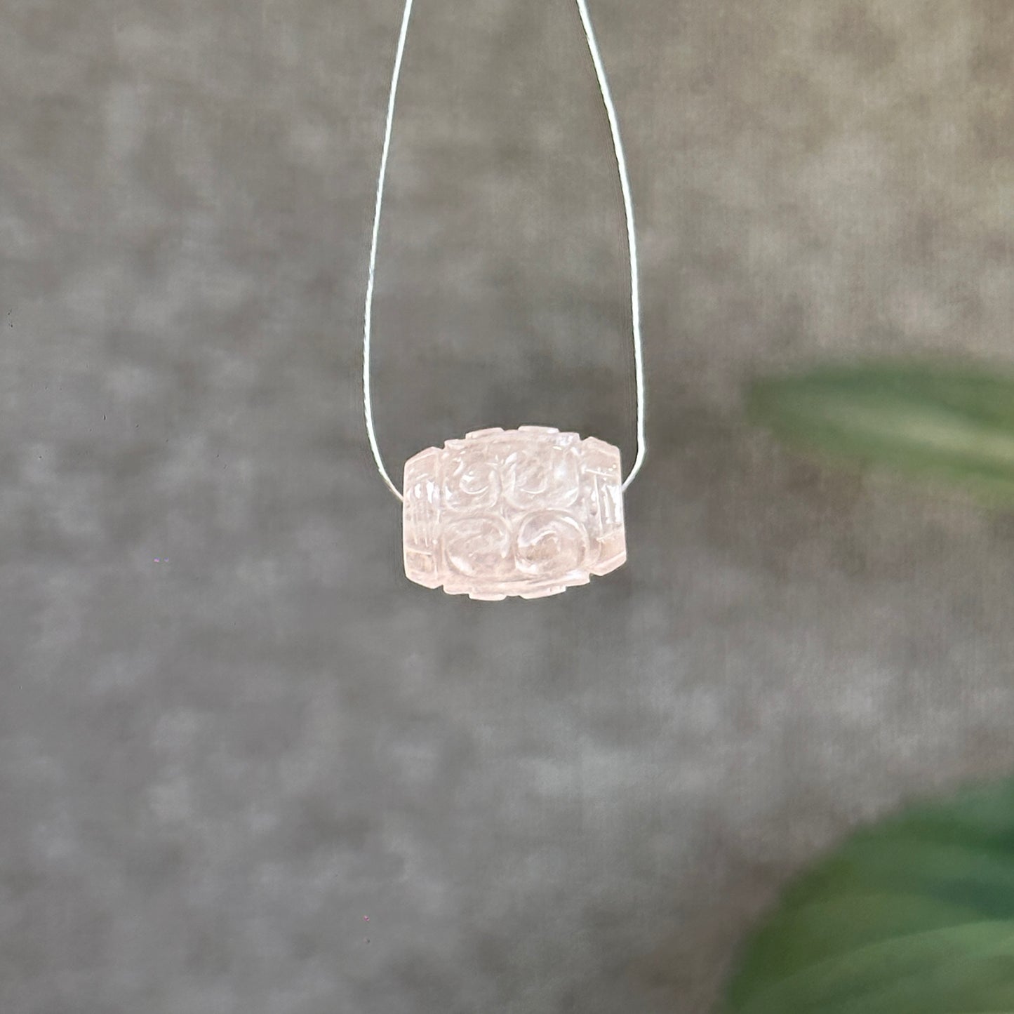Rose morganite béryl sculpté lu string perle taille 10,5 mm