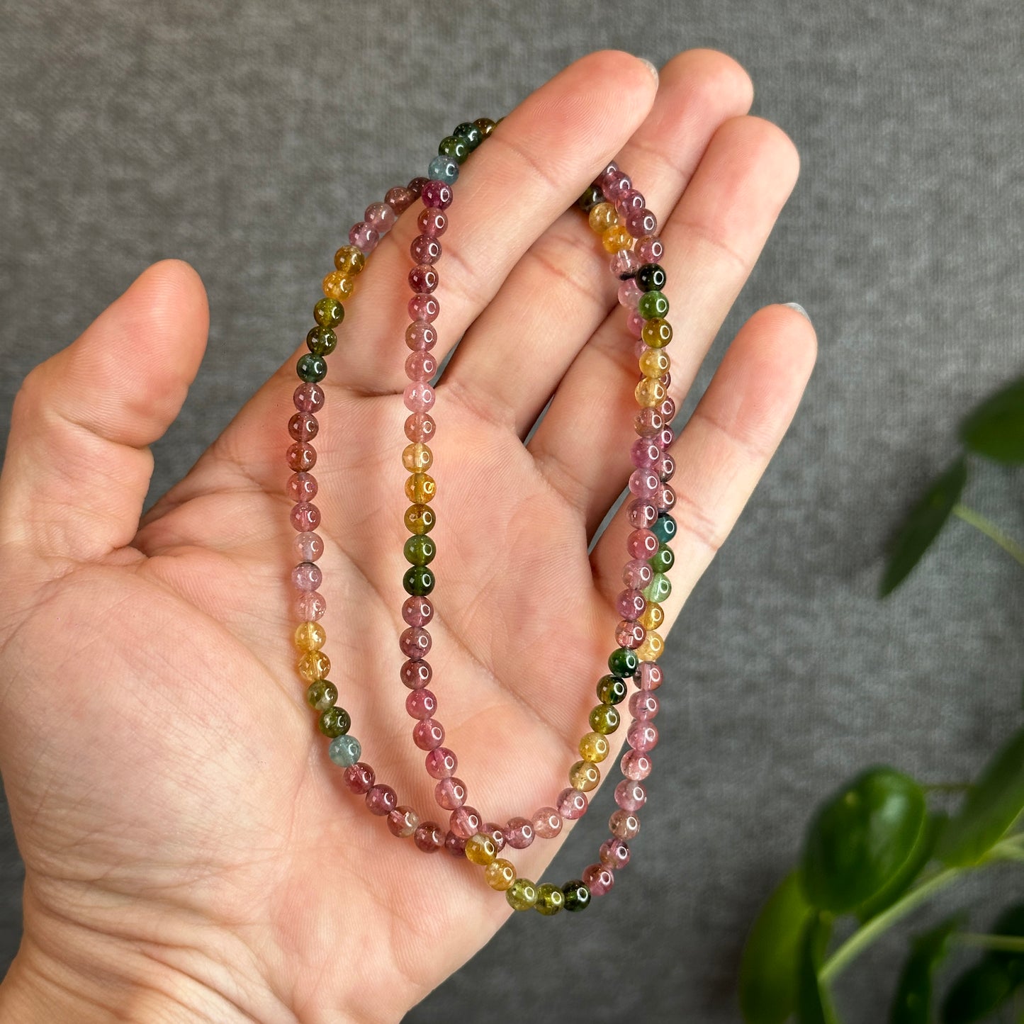 Natural Tourmaline Triple Wrap Bracelet Size 4.5 mm