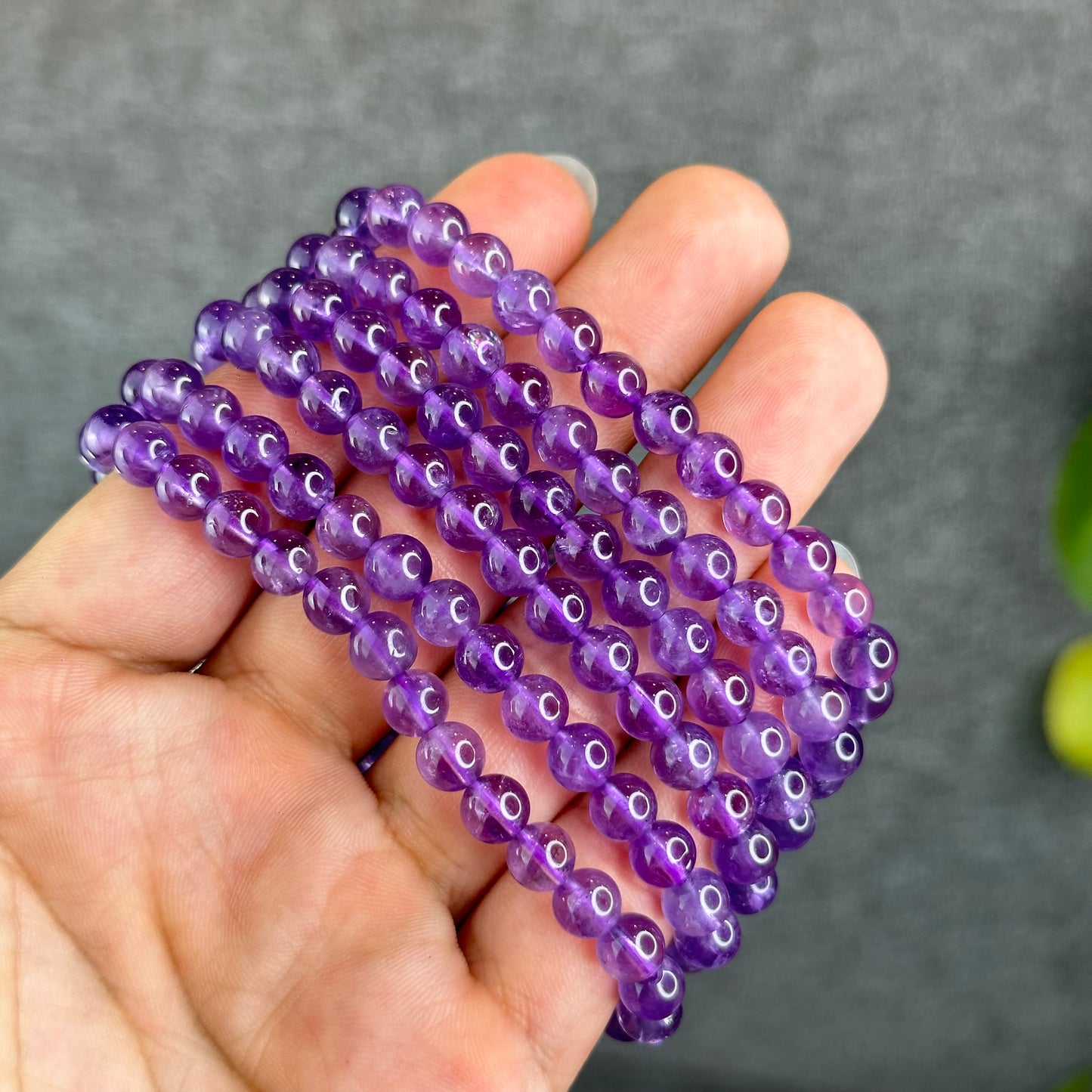 Natural Amethyst Bracelet Size 6 mm