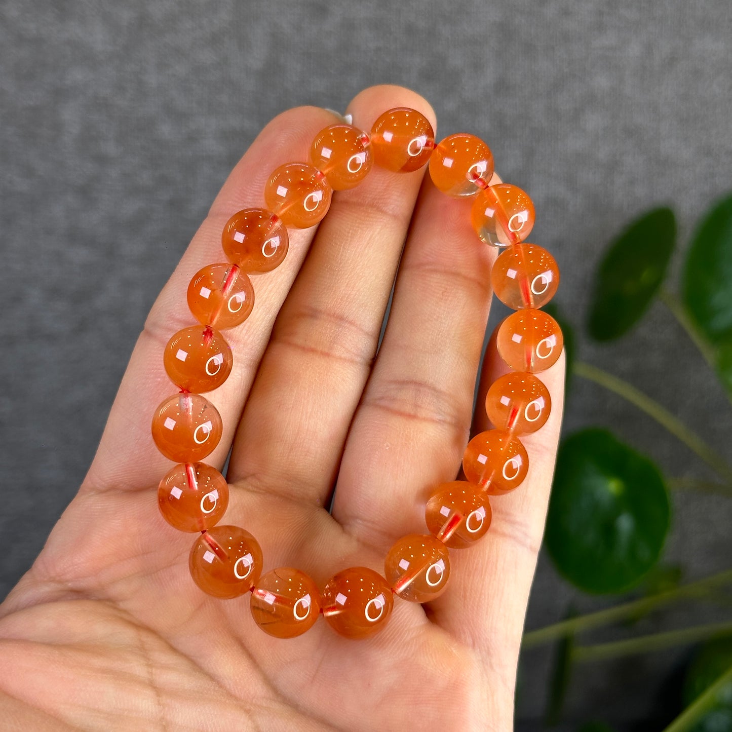 Natural Red Amphibole Bracelet Size 10.5 mm