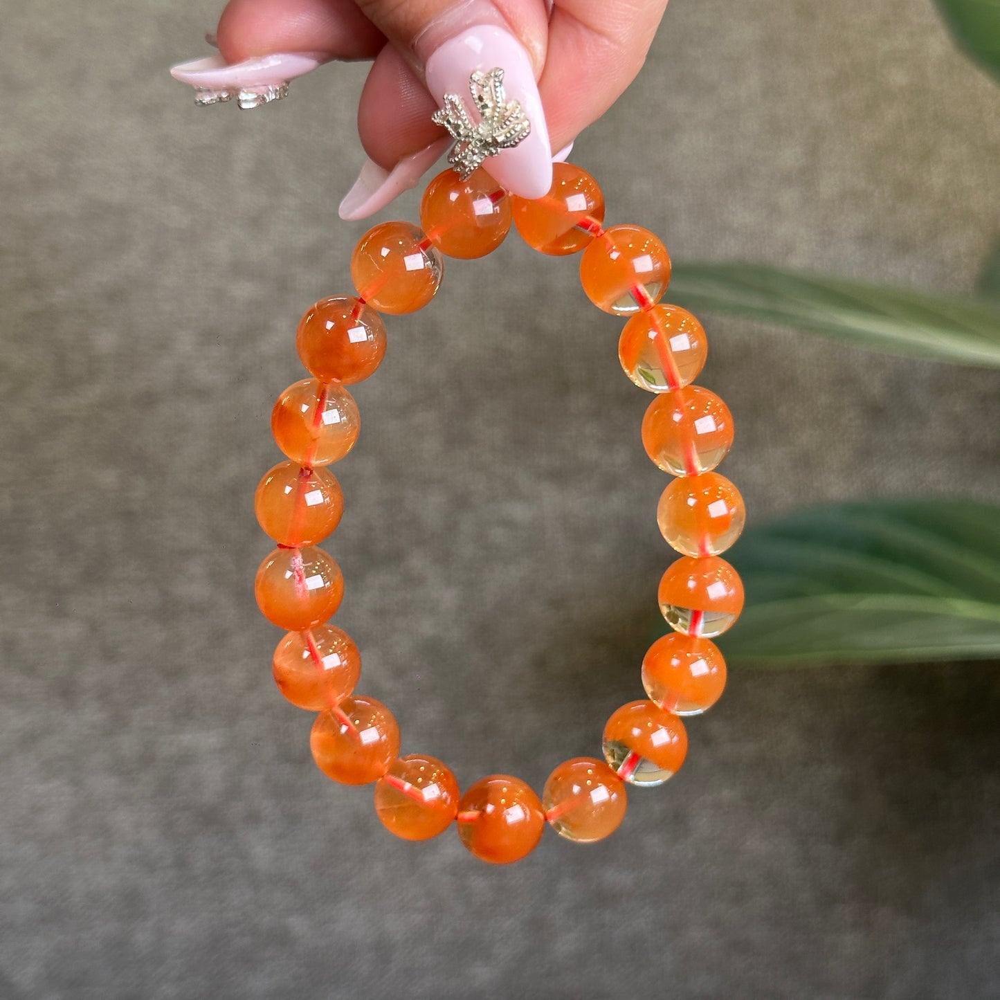 Natural Red Amphibole Bracelet Size 10.5 mm