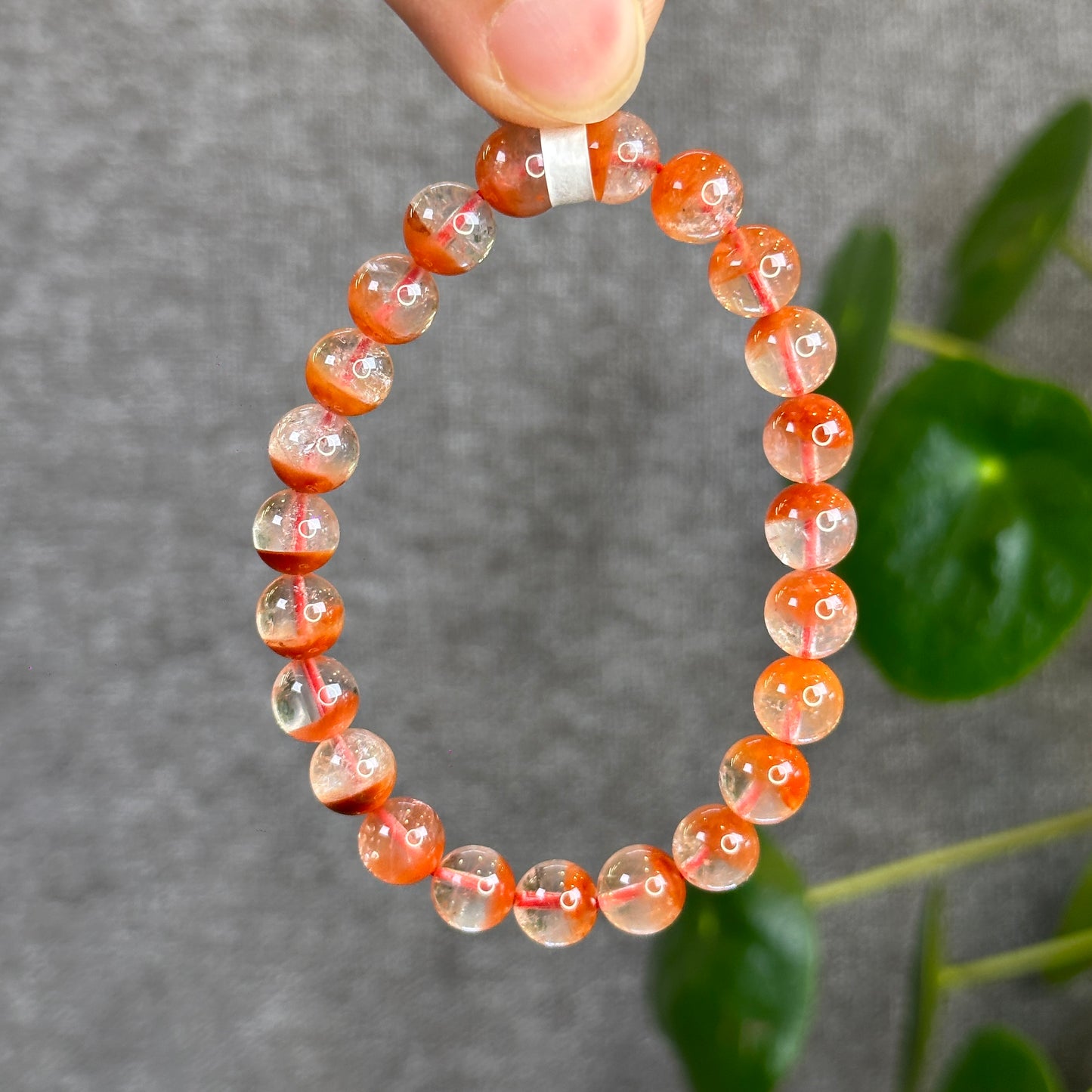 Natural Red Amphibole Bracelet Size 8.2 mm