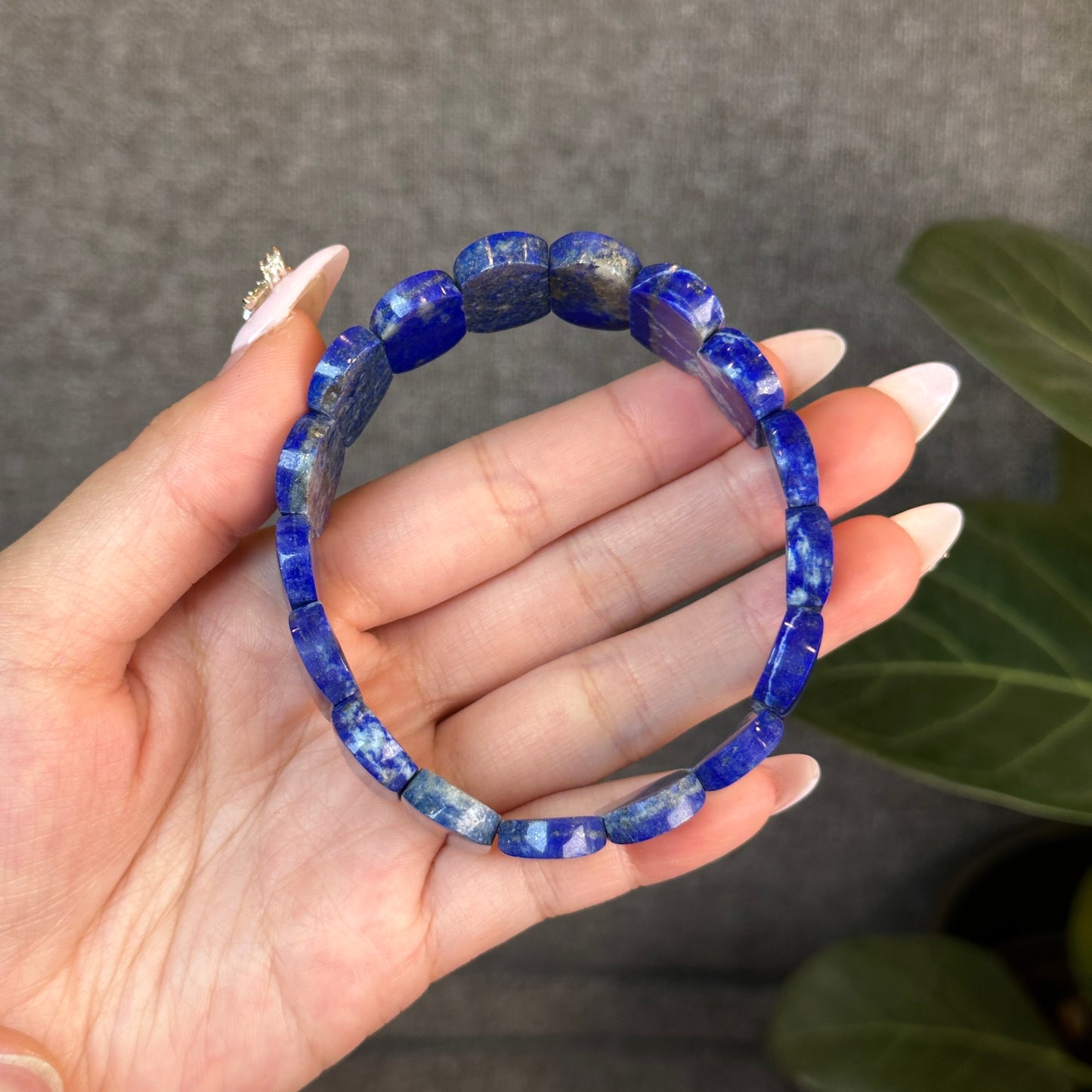 Square Natural Lapis Lazuli Bracelet Size 19 mm