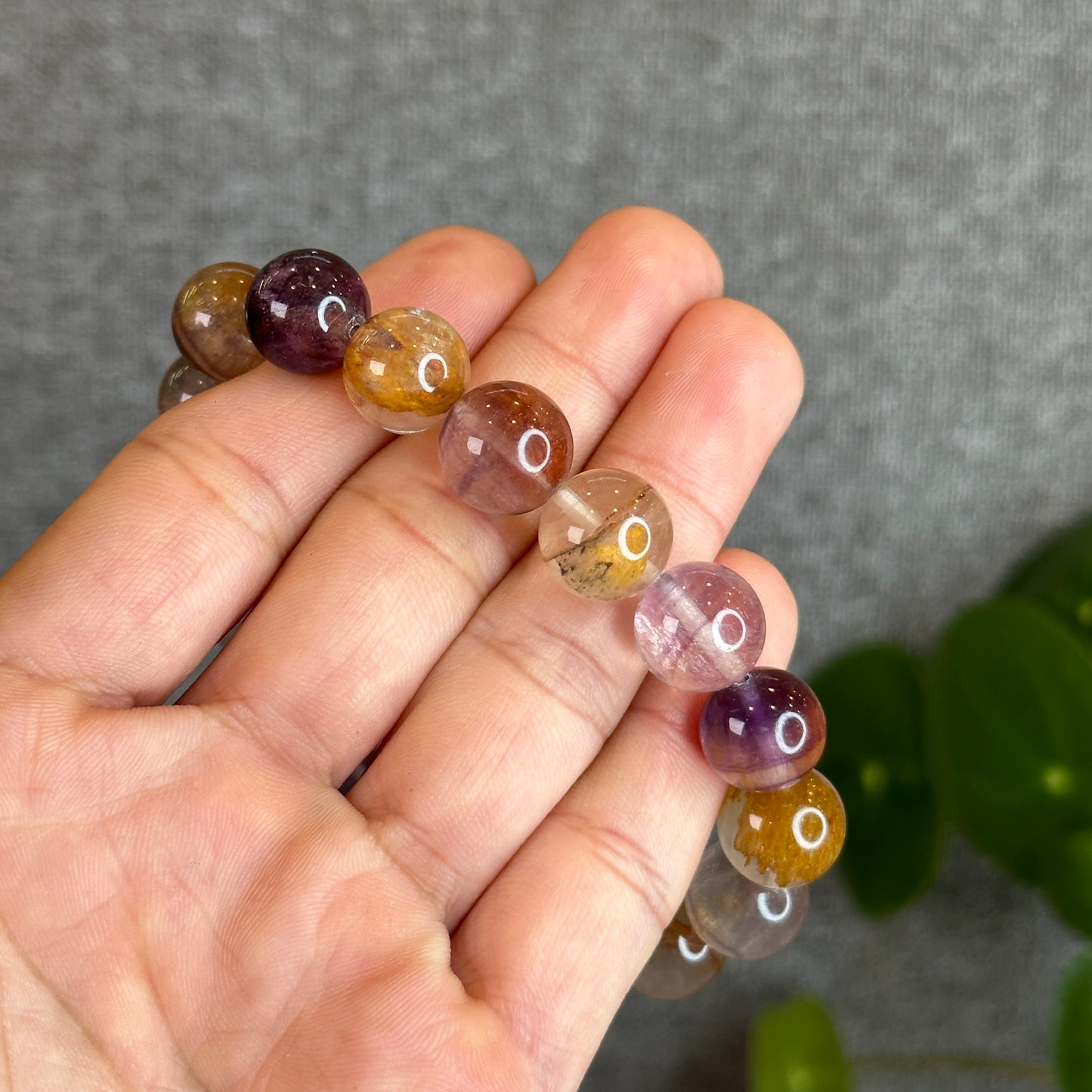 Natural Aura Fluorite Bracelet Size 12.5 mm