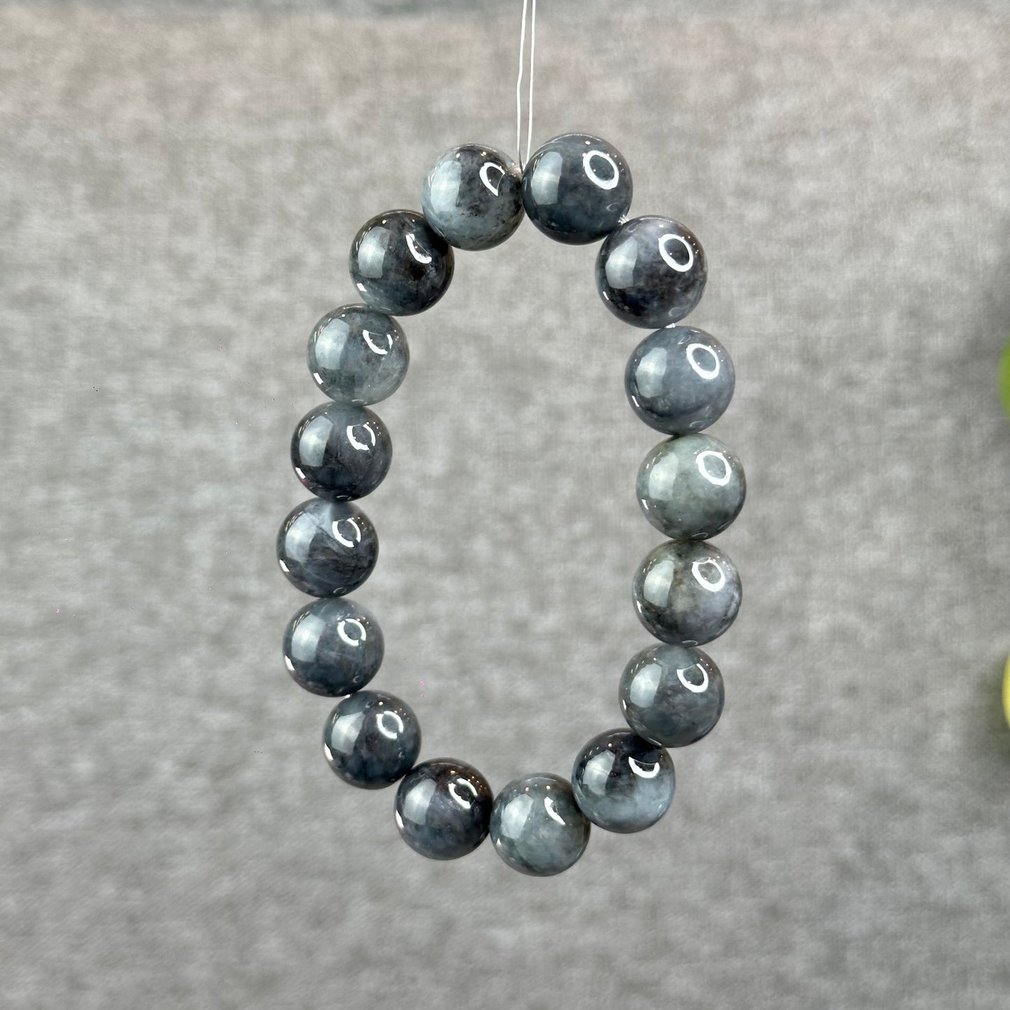 Natural Black Jadeite Jade Bracelet Size 13 mm